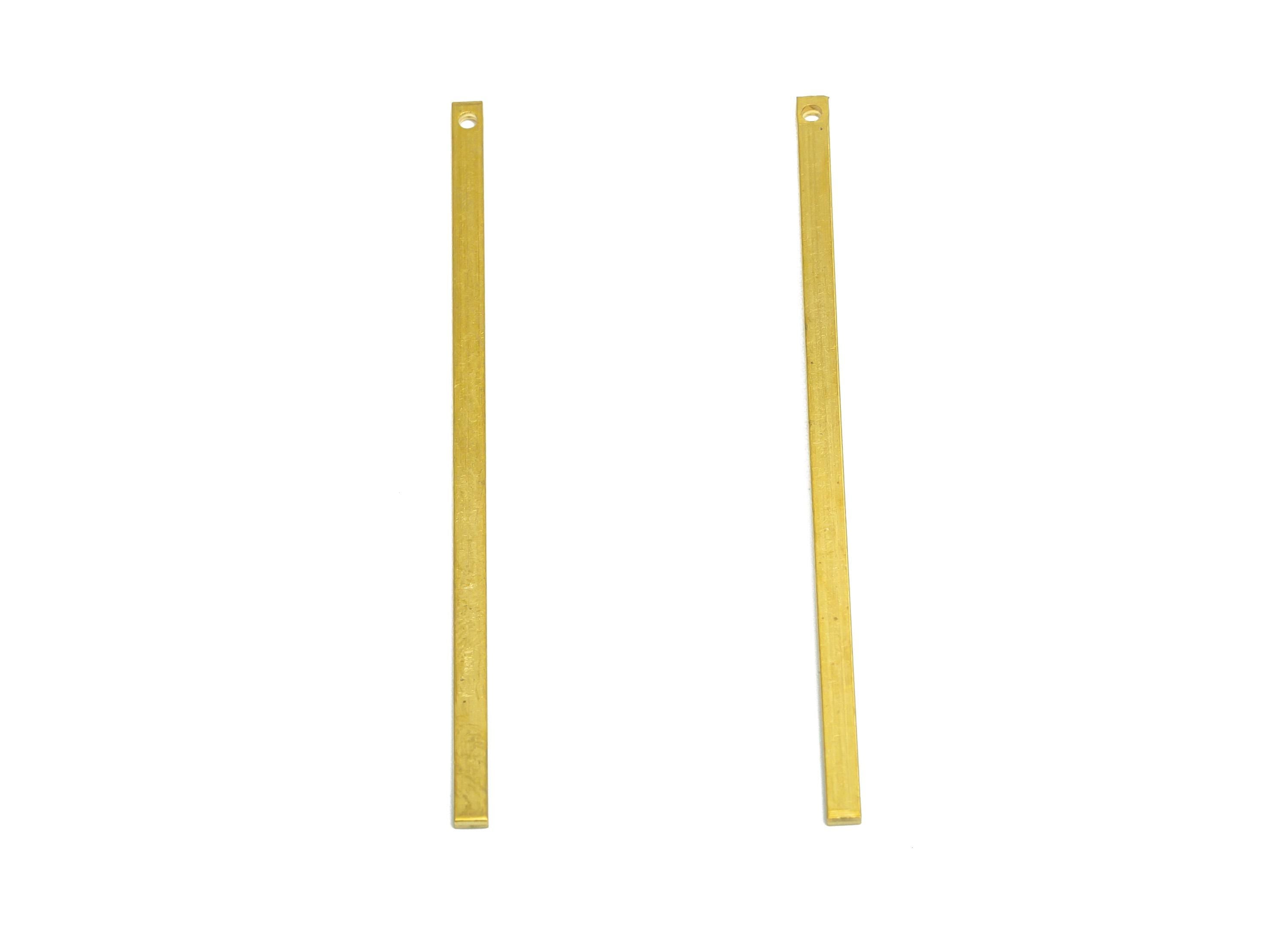 Brass Stick Earring Charm - Raw Brass Bar Earring Charm - Solid Brass Bar - Flat Metal Component - Precision Metal Piece - 50x2x1mm -PP10862 - DOMEDBAZAAR