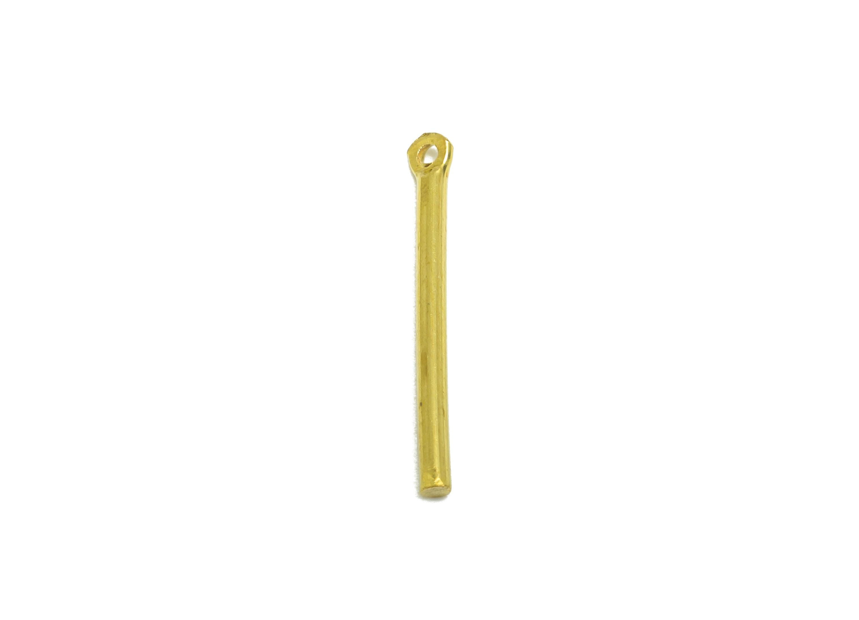 1.5*20mm Stick Earring Charm - Raw Brass Metal Rod with Loop End - Solid Brass Eye Pin - Eye Pin for Jewelry Making Component - PP10915 - DOMEDBAZAAR