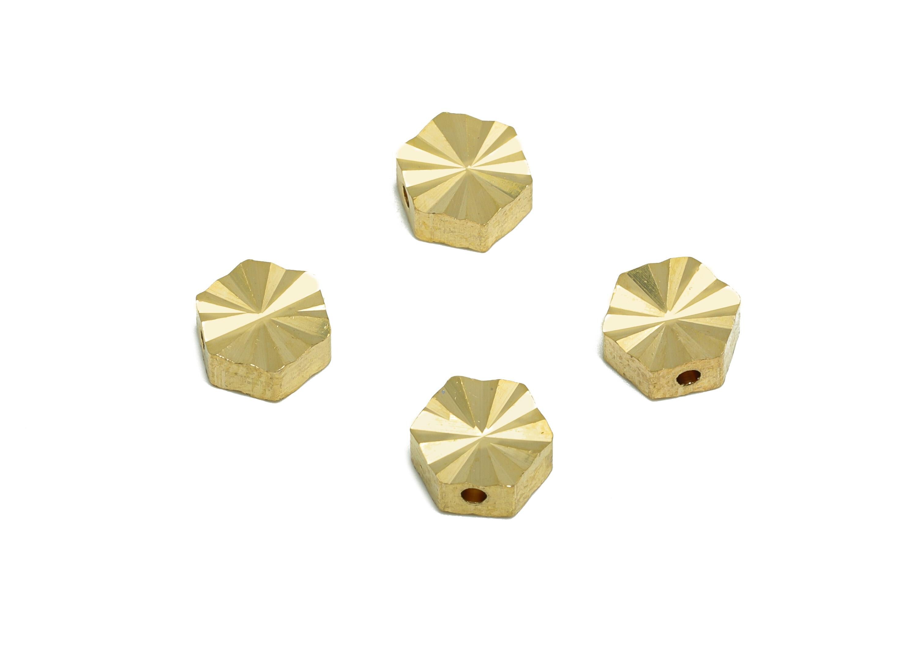 Brass Spacer Bead - Raw Brass Hexagon Beads for Jewelry Making - Faceted Brass Bead - Decorative Metal Craft Bead - 6x6x2.87mm - PP10875 - DOMEDBAZAAR