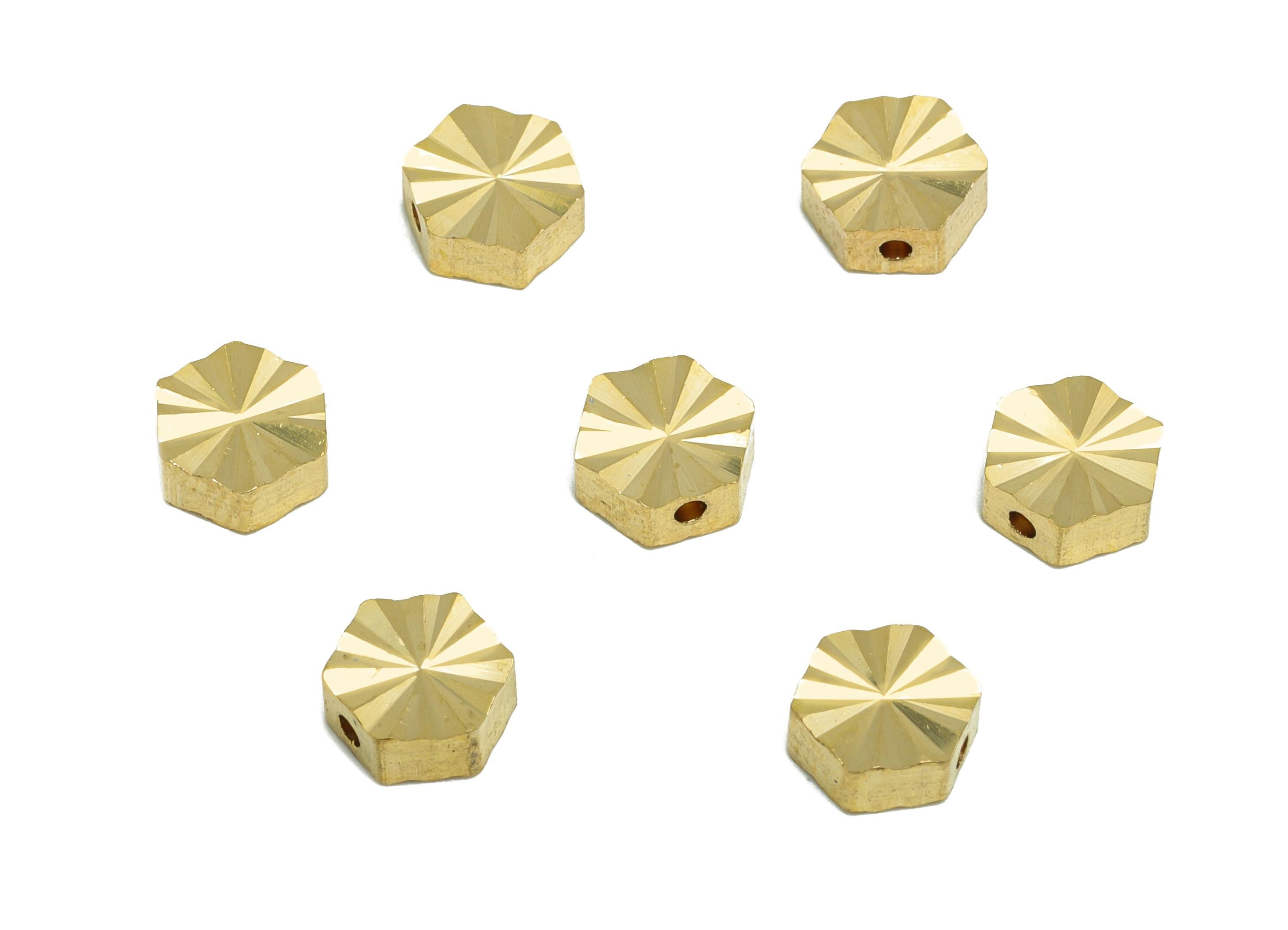 Brass Spacer Bead - Raw Brass Hexagon Beads for Jewelry Making - Faceted Brass Bead - Decorative Metal Craft Bead - 6x6x2.87mm - PP10875 - DOMEDBAZAAR