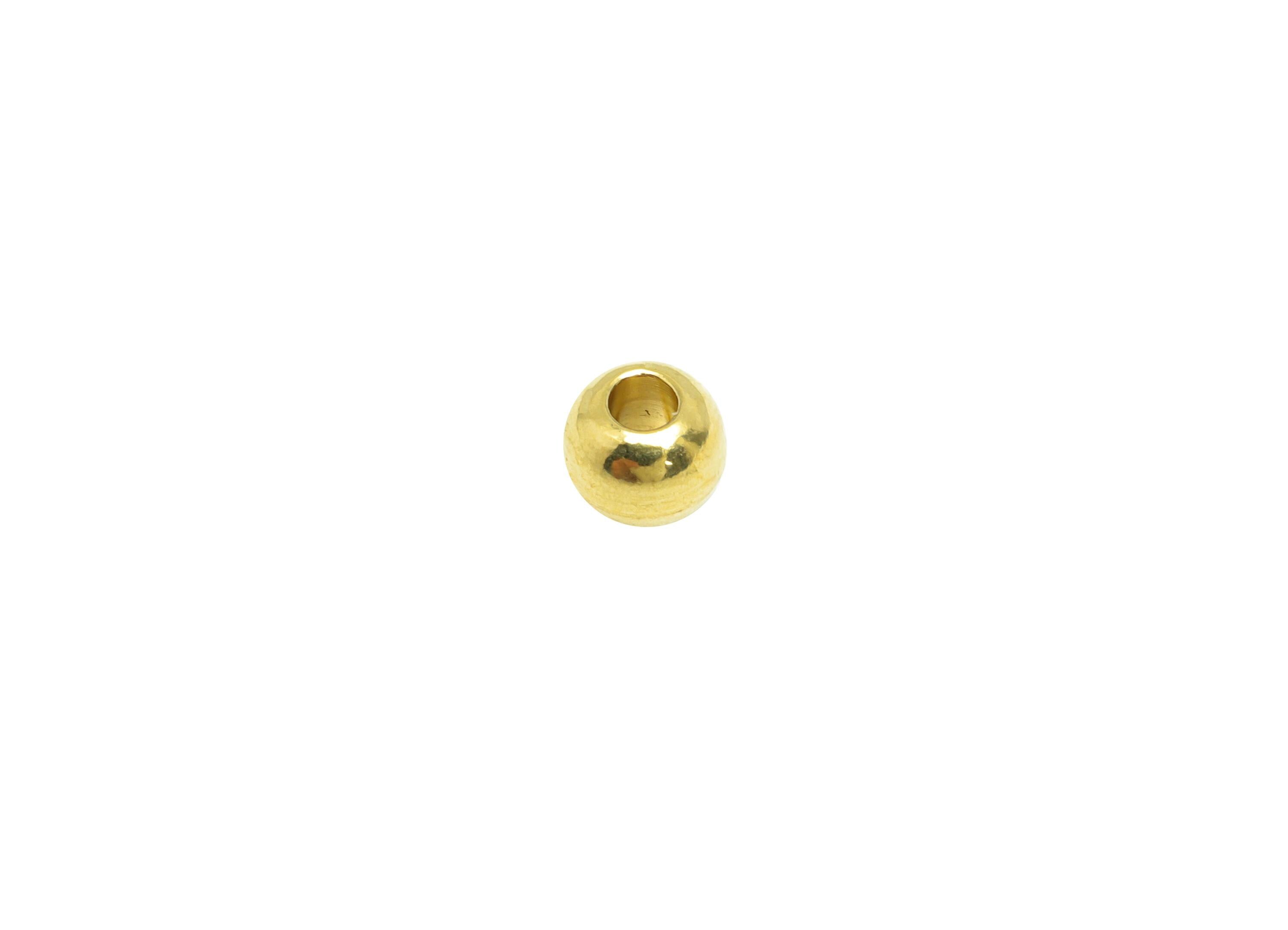 Brass Spacer Bead - Raw Brass Accent Beads for Jewelry Making - Brass Smooth Round Bead - Polished Brass Ball Bead - 5x4x4mm - PP10904 - DOMEDBAZAAR