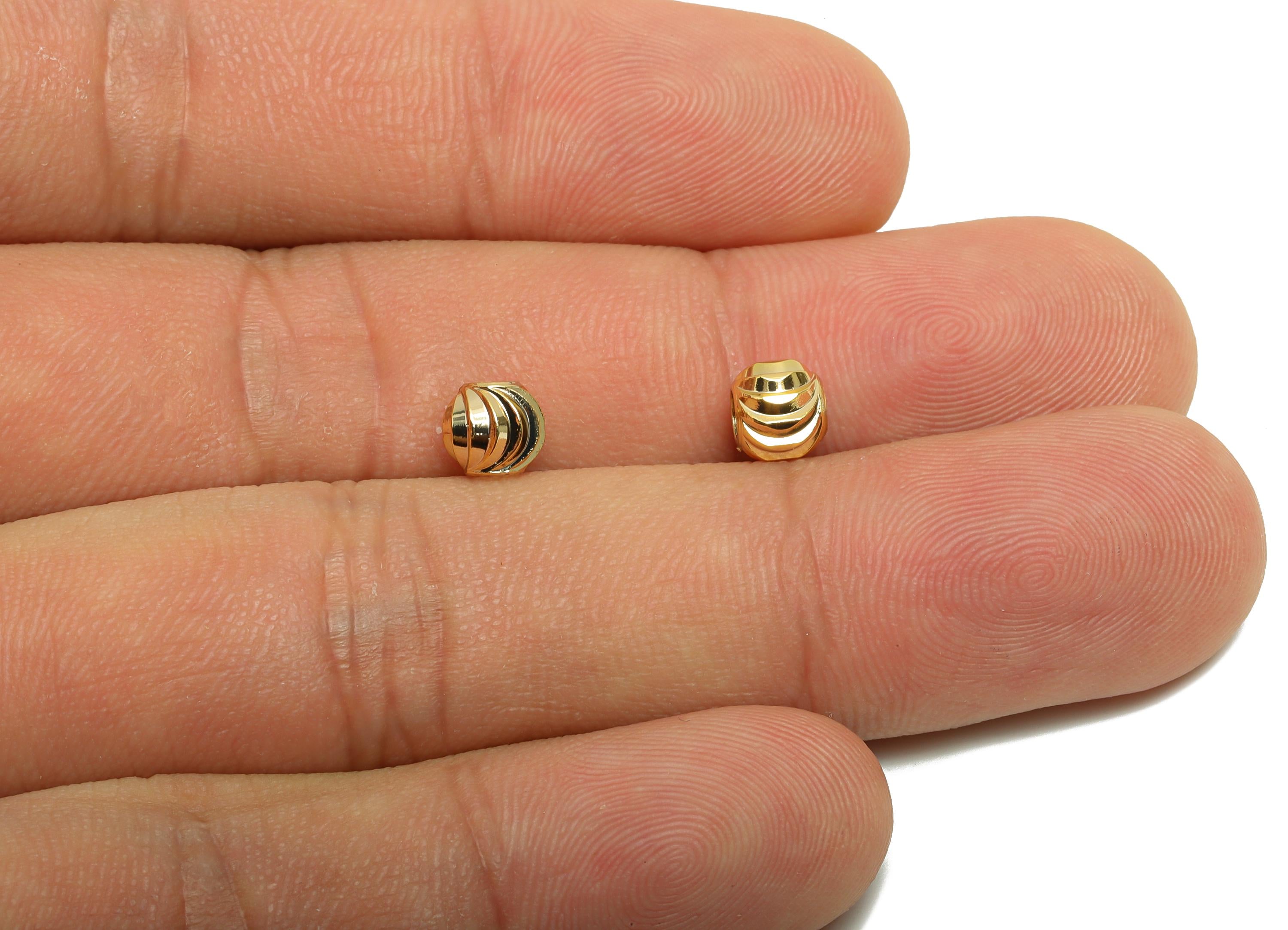 Brass Spacer Bead - Brass Gold Spacer Bead for Jewelry Making - Brass Swirl Design Bead - 18K Real Gold Plating - 5.8x5.3x5.3mm - RGP10162 - DOMEDBAZAAR