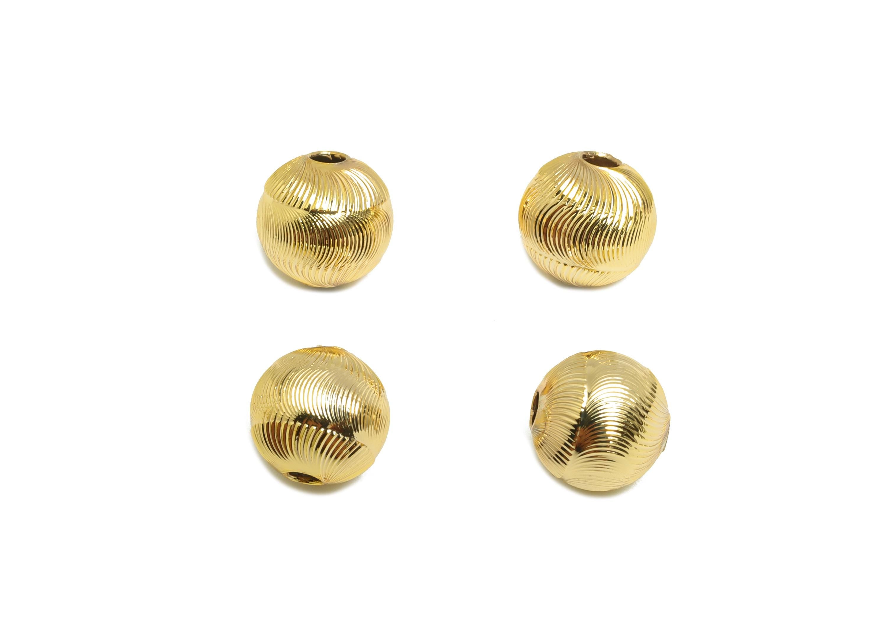 Brass Spacer Bead - Brass Gold Spacer Bead for Jewelry Making - Brass Textured Design Bead - 18K Real Gold Plating - 7x7x7.3mm- RGP10140 - DOMEDBAZAAR