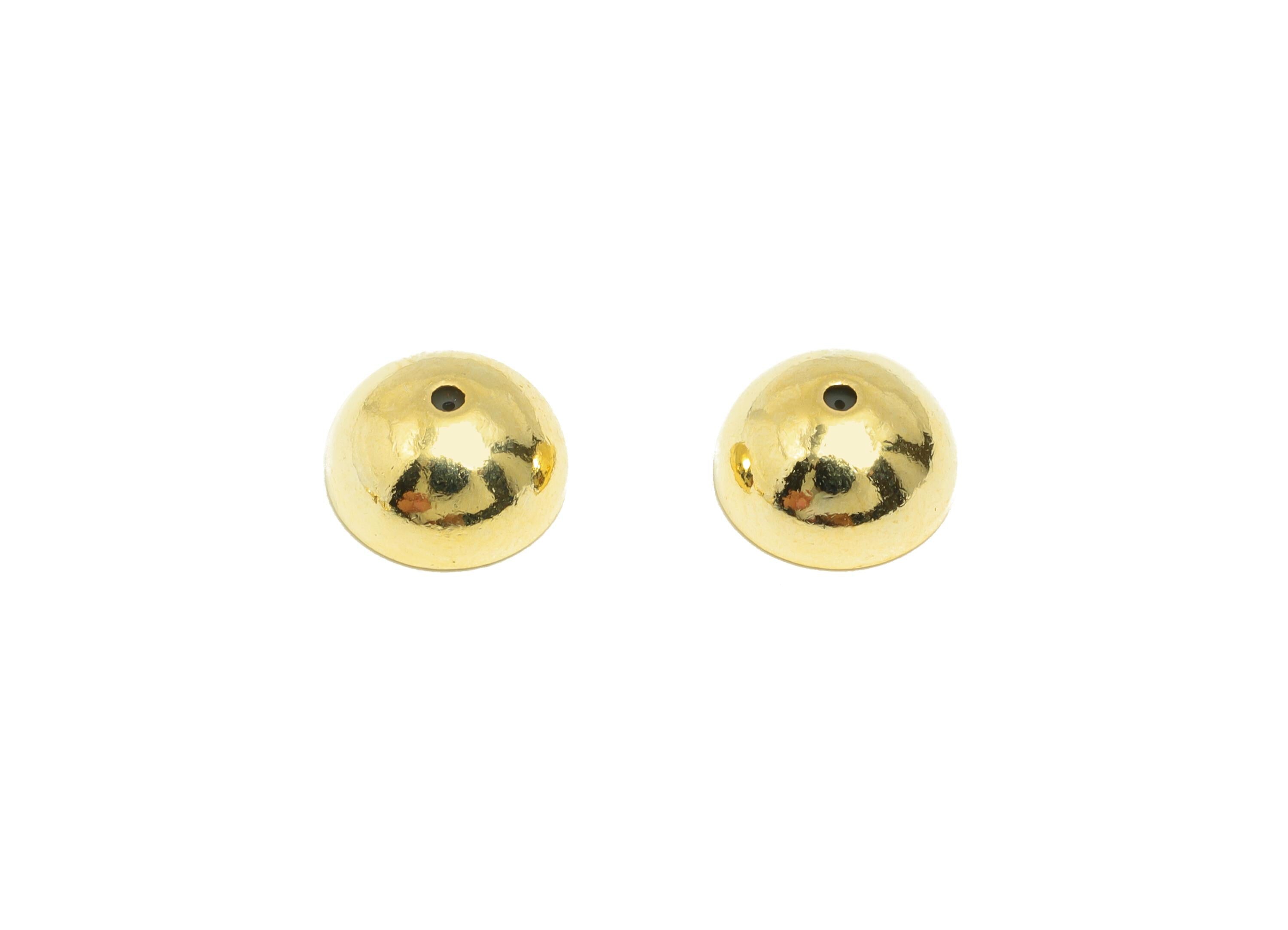 Brass Dome Earring Stopper - Gold Secure Earring Backs - Mini Dome Used as Earring Findings- 18K Real Gold Plating - 9x9x4.7mm - RGP8880 - DOMEDBAZAAR