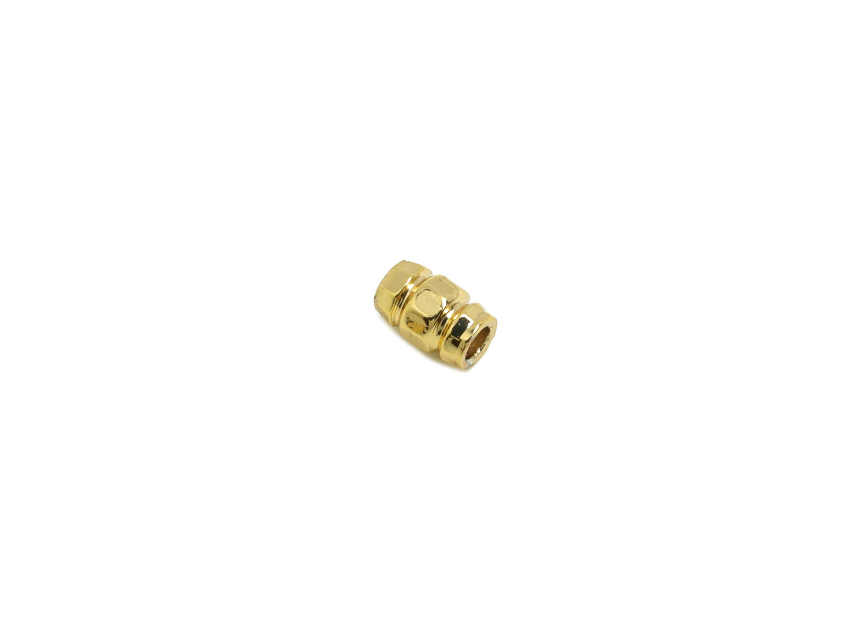 Brass Spacer Bead - Brass Gold Barrel Beads for Jewelry Making - Brass Gold Barrel Bead - 18K Real Gold Plating - 3.9x2.7x2.7mm - RGP10163 - DOMEDBAZAAR