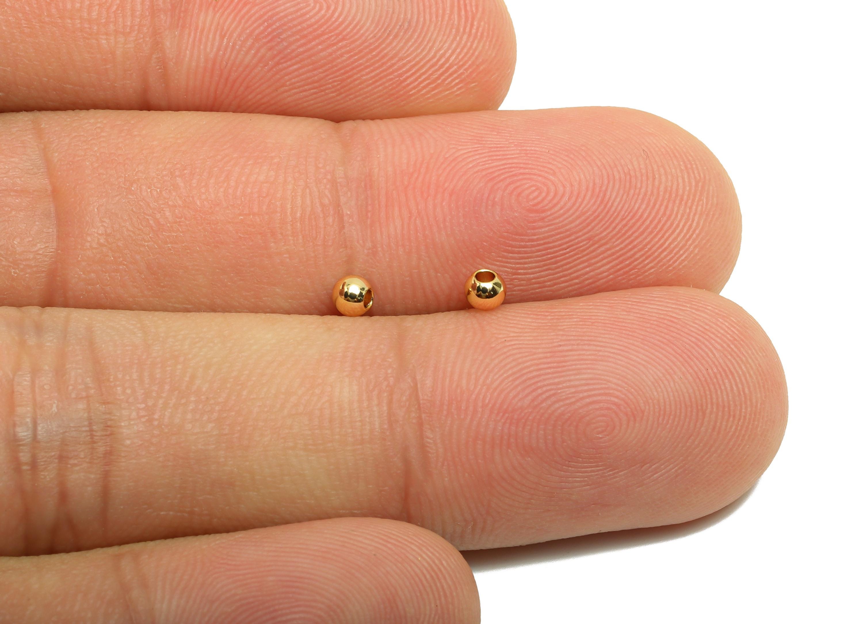 Brass Spacer Bead - Brass Gold Accent Beads for Jewelry Making - Brass Smooth Round Bead - 18K Real Gold Plating - 2.87x2.38x2mm - RGP10195