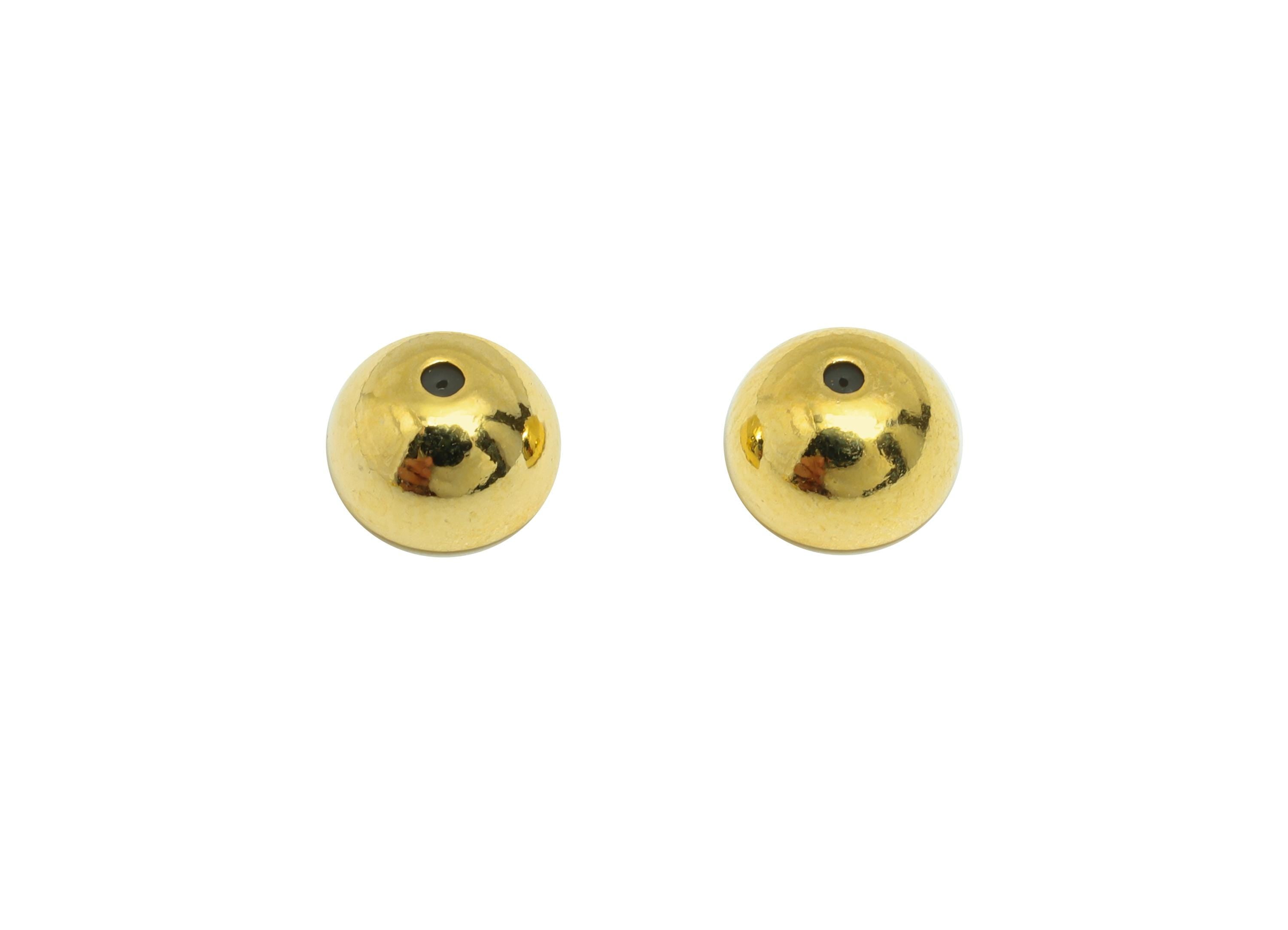 Brass Dome Earring Stopper - Gold Secure Earring Backs - Mini Dome Used as Earring Findings - 18K Real Gold Plating - 7x7x4.3mm - RGP8888 - DOMEDBAZAAR