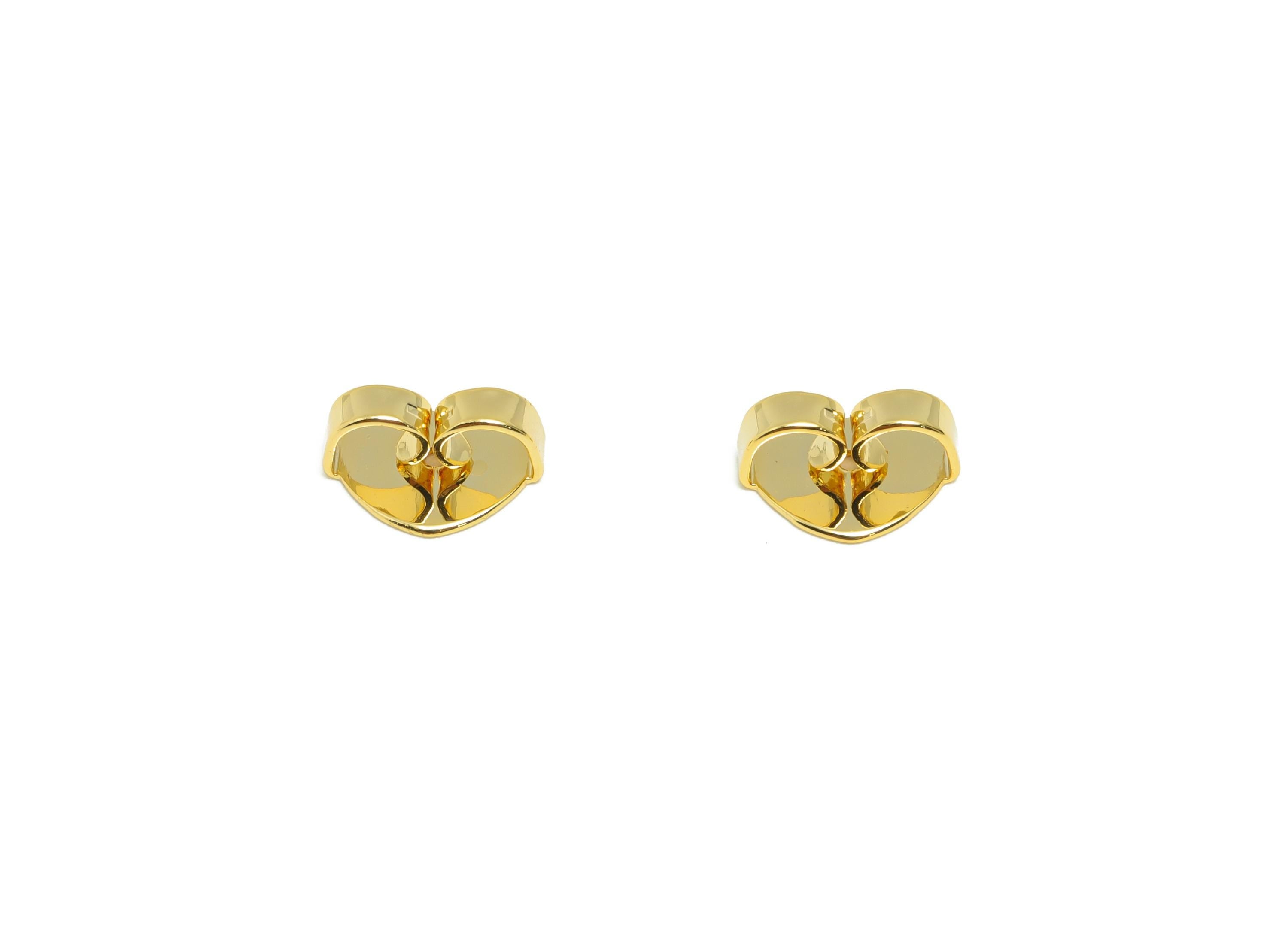 Brass Heart Earring Stopper - Gold Butterfly Earring Backs - Secure Clasp Used as Earring - 18K Real Gold Plating - 9x7x3.9mm - RGP8892 - DOMEDBAZAAR