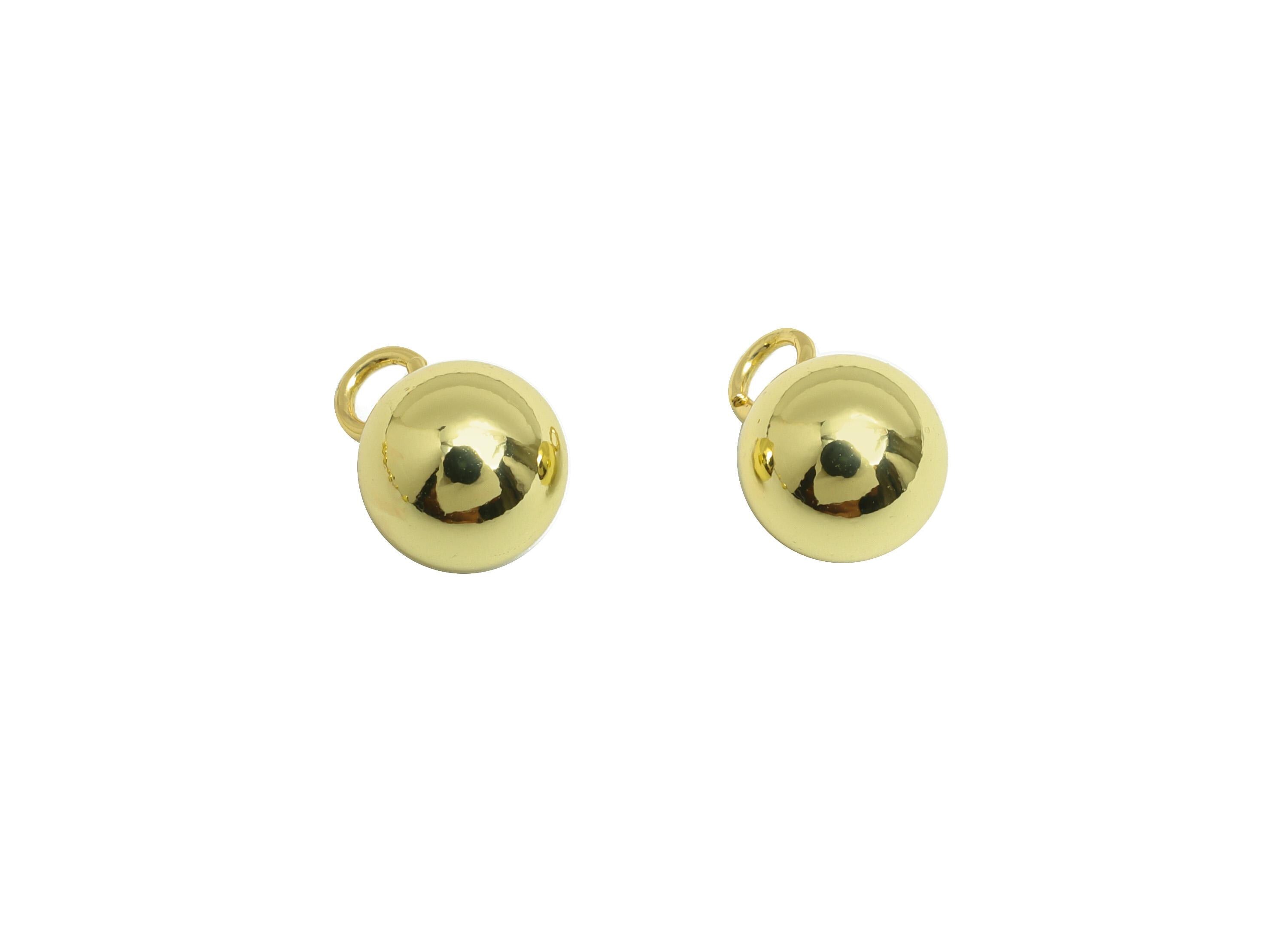 8mm Gold Spherical Charm with Loop - Brass Bead Earring Charm - Polished Gold Bead Charm - 18K Real Gold Plating - 12x8x8mm - RGP10226 - DOMEDBAZAAR