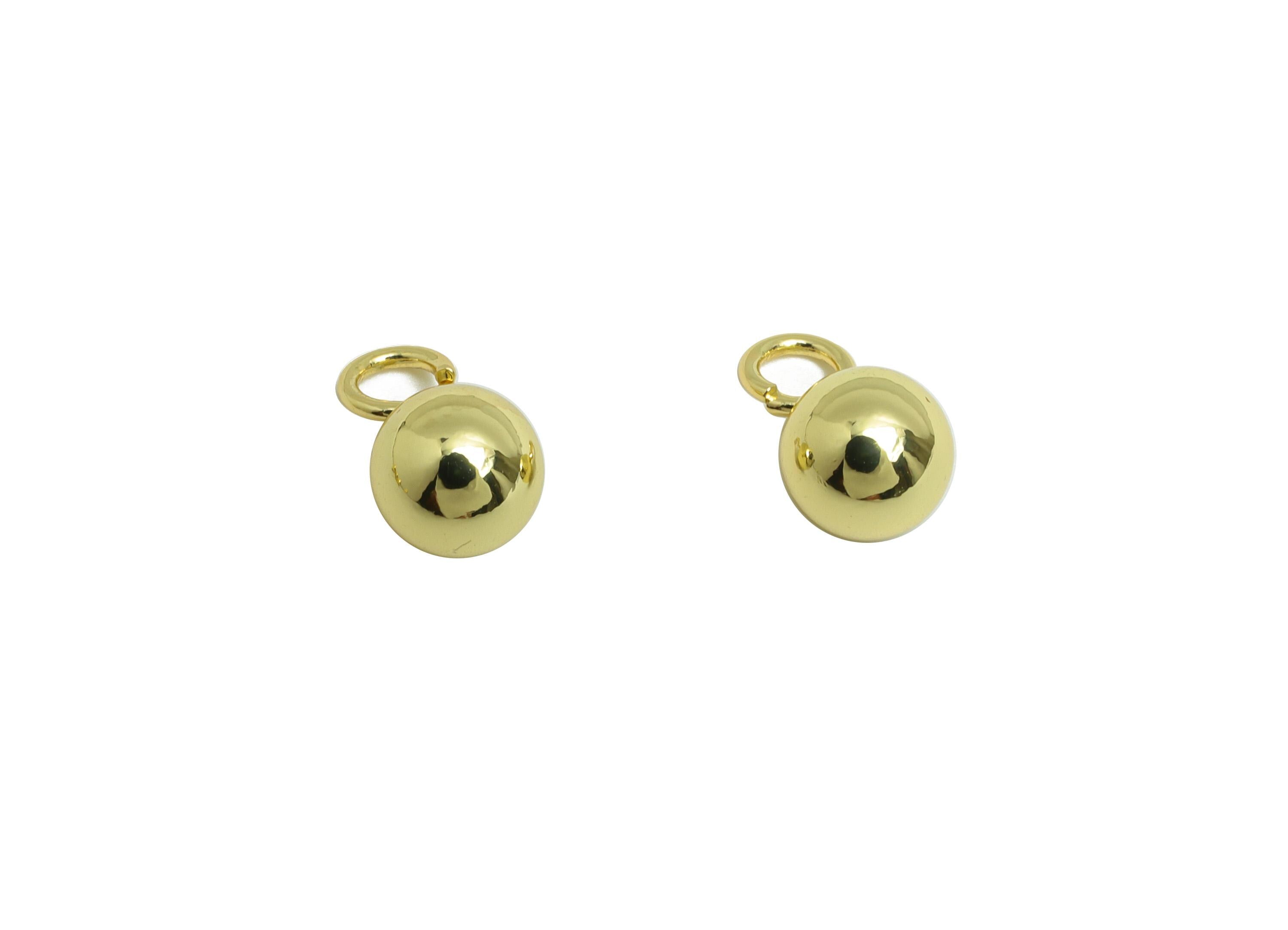 6mm Gold Spherical Charm with Loop - Brass Spherical Pendant - Shiny Polished Gold Bead Charm - 18K Real Gold Plating - 10x6x6mm - RGP10227 - DOMEDBAZAAR