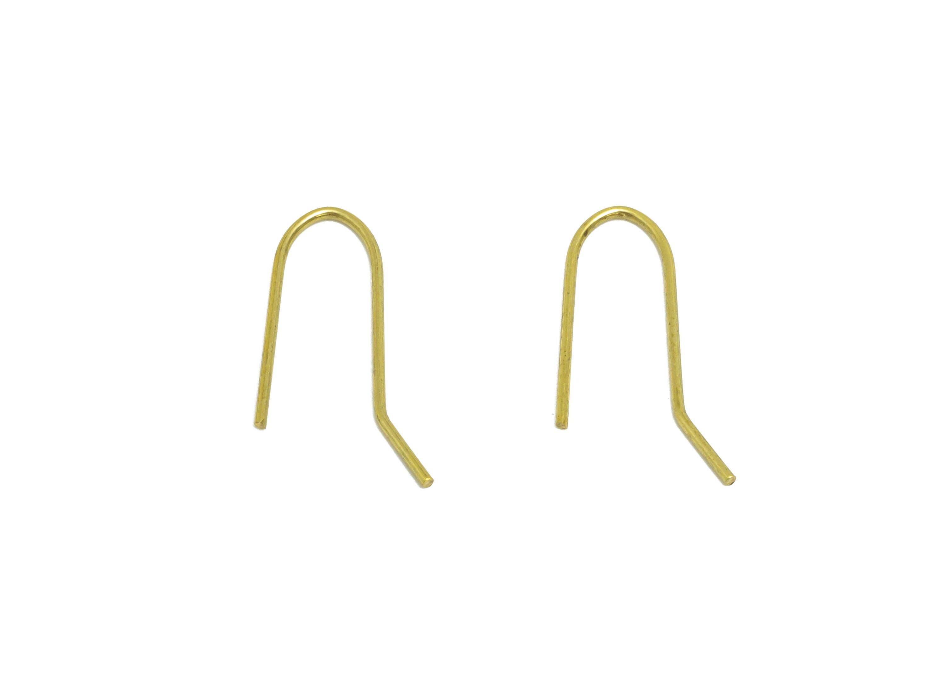 Brass Hook Wire Earring - Brass Minimalist Hook Wire - Simple Earring Hook for DIY Jewelry Making - Handmade Jewelry - 13x9x0.74mm - PP10959 - DOMEDBAZAAR