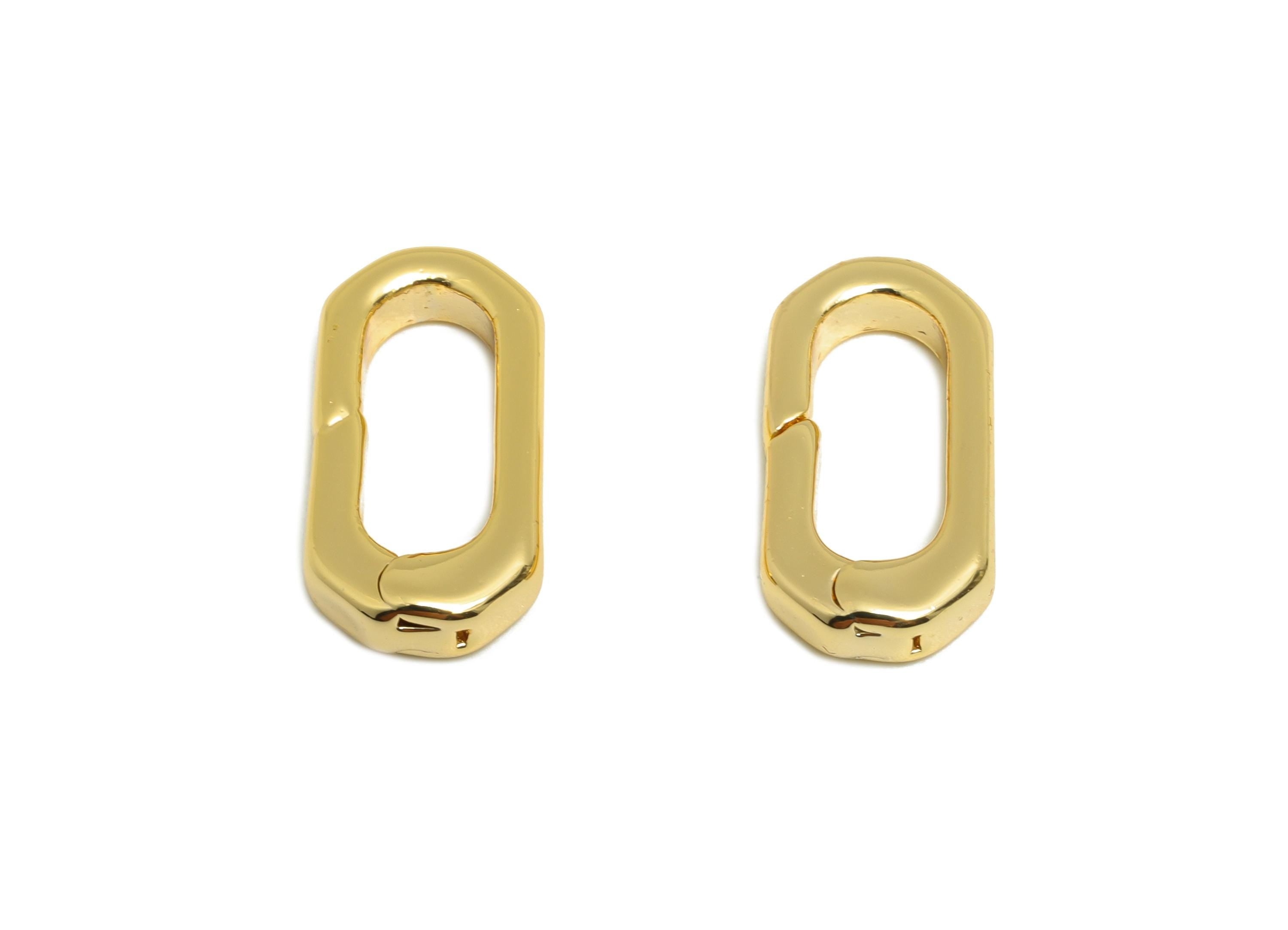 Brass Carabiner Clasp - Brass Connector Clasp - Oval Carabiner Link - Keychain Link Component - DIY Clasp - Gold Jewelry - 16x8x2mm-RGP10136 - DOMEDBAZAAR