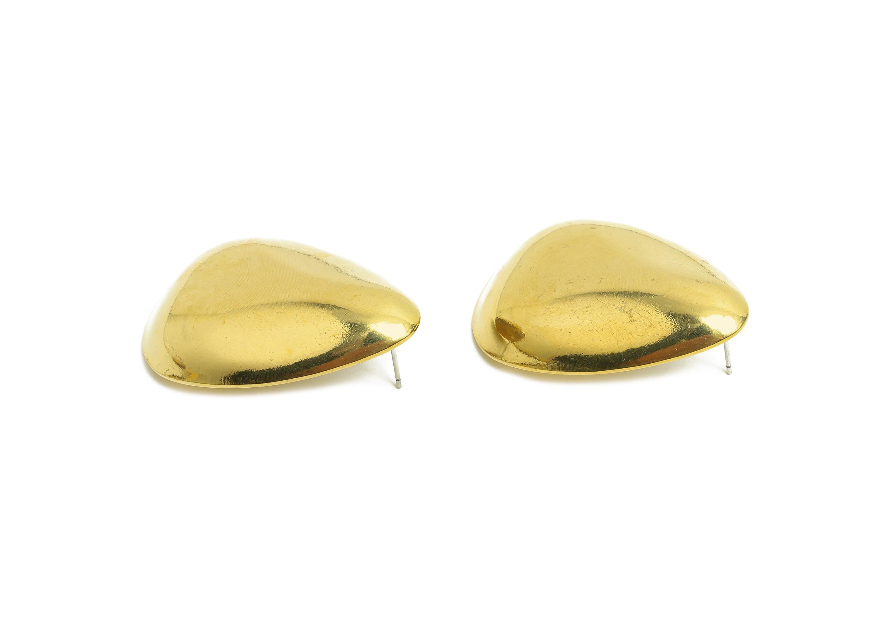 Sleek Teardrop Earring - Raw Brass Minimalist Teardrop Statement Earring - Minimalist Earring - Artistic Jewelry - 41.5x27x6.5mm - PP10794 - DOMEDBAZAAR