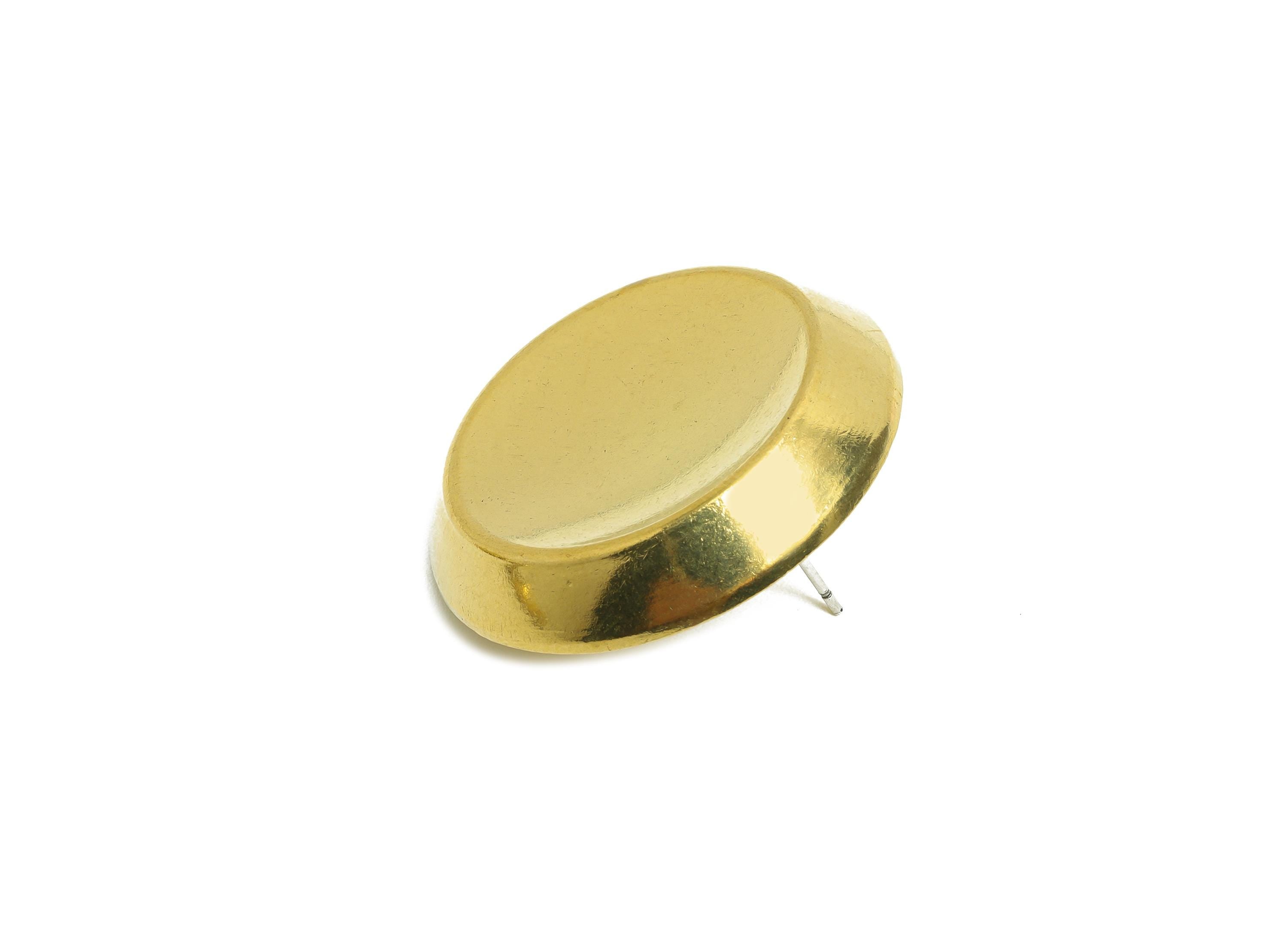 Bold Round Concave Earring Post - Raw Brass Elegant Concave Stud Earring - Brass Elegant Concave Stud Earrings - 31x31x5mm - PP10805 - DOMEDBAZAAR