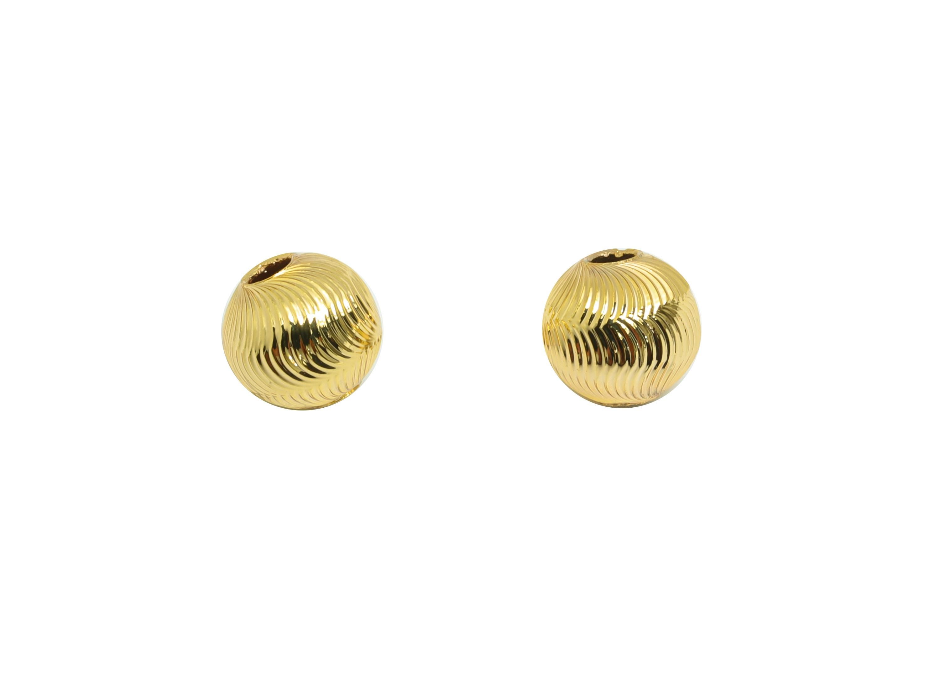 5.4mm Gold Textured Beads - Brass Metal  Space Beads for Necklace - Gold Hollow Spherical Bead - Textured Ball Bead - 6x5.4x5mm - RGP10139 - DOMEDBAZAAR