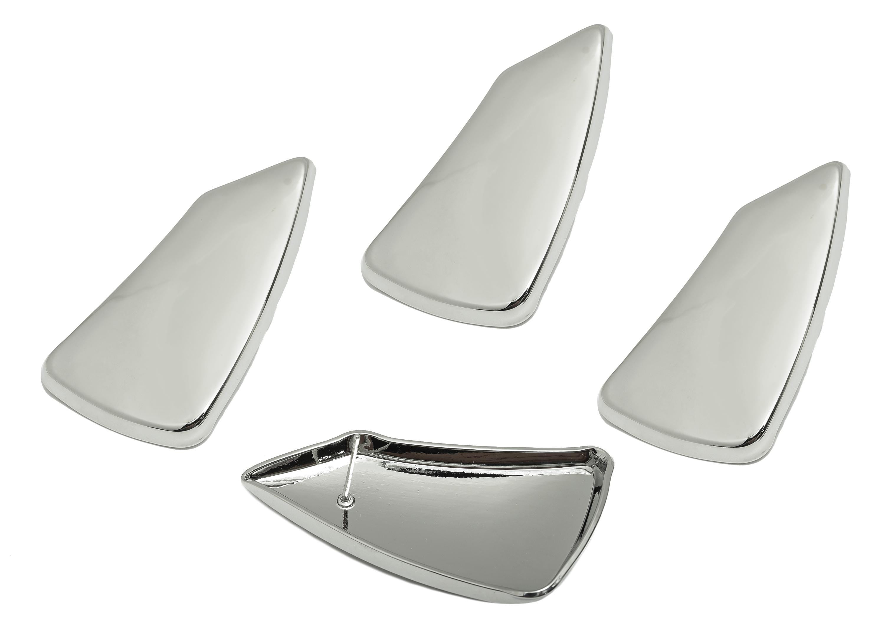 Vintage Irregular Earring - Brass Bold Contemporary Polished Stud - Sleek Asymmetrical Earring Stud - White Gold Plated - 46x25x5mm-RGP10092 - DOMEDBAZAAR