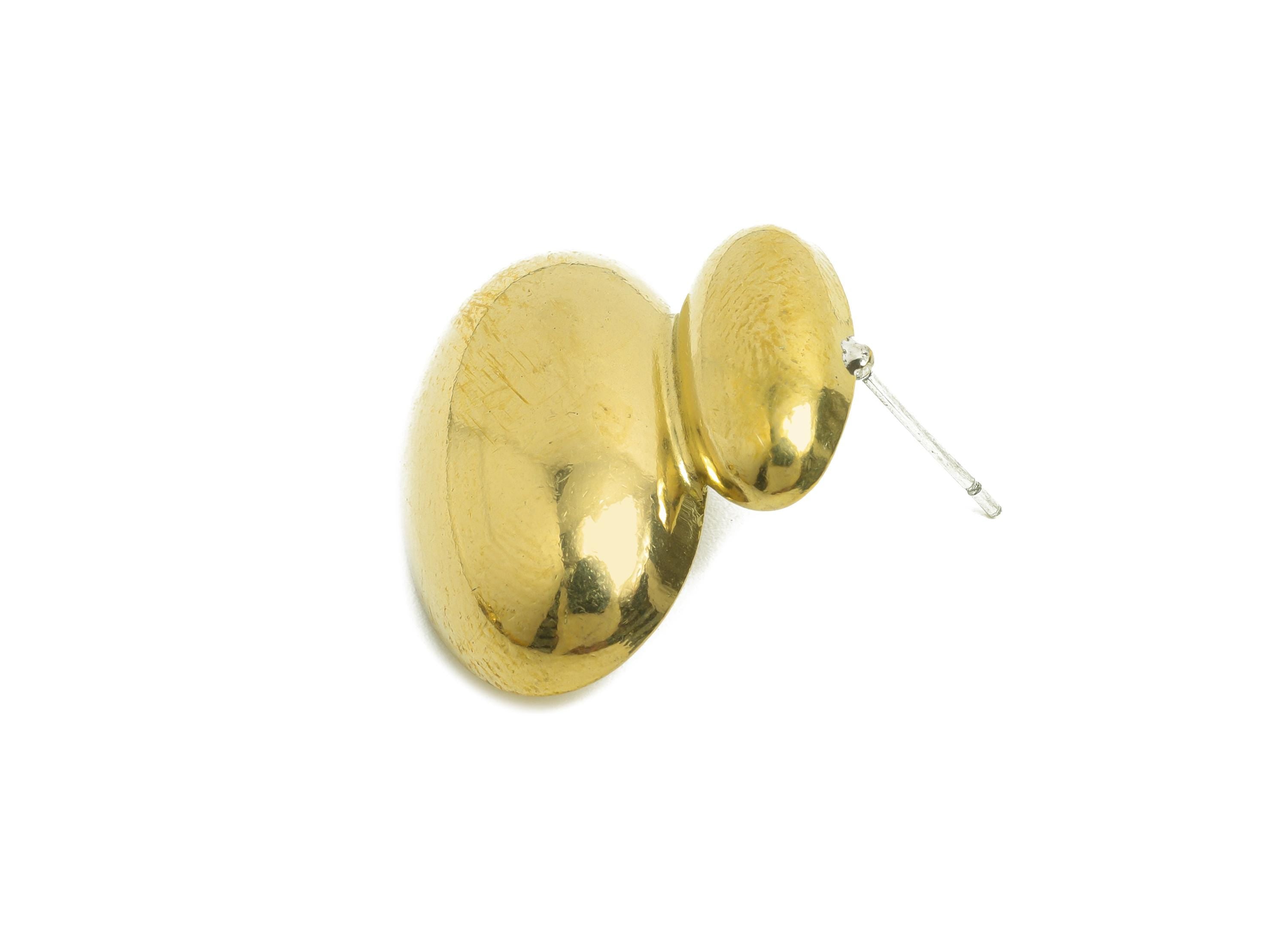 Unique Bubble Stud Earring - Raw Brass Geometry Earring Stud - Contemporary Double Dome Earring - Artistic Earring - 22x23x5mm - PP10815 - DOMEDBAZAAR