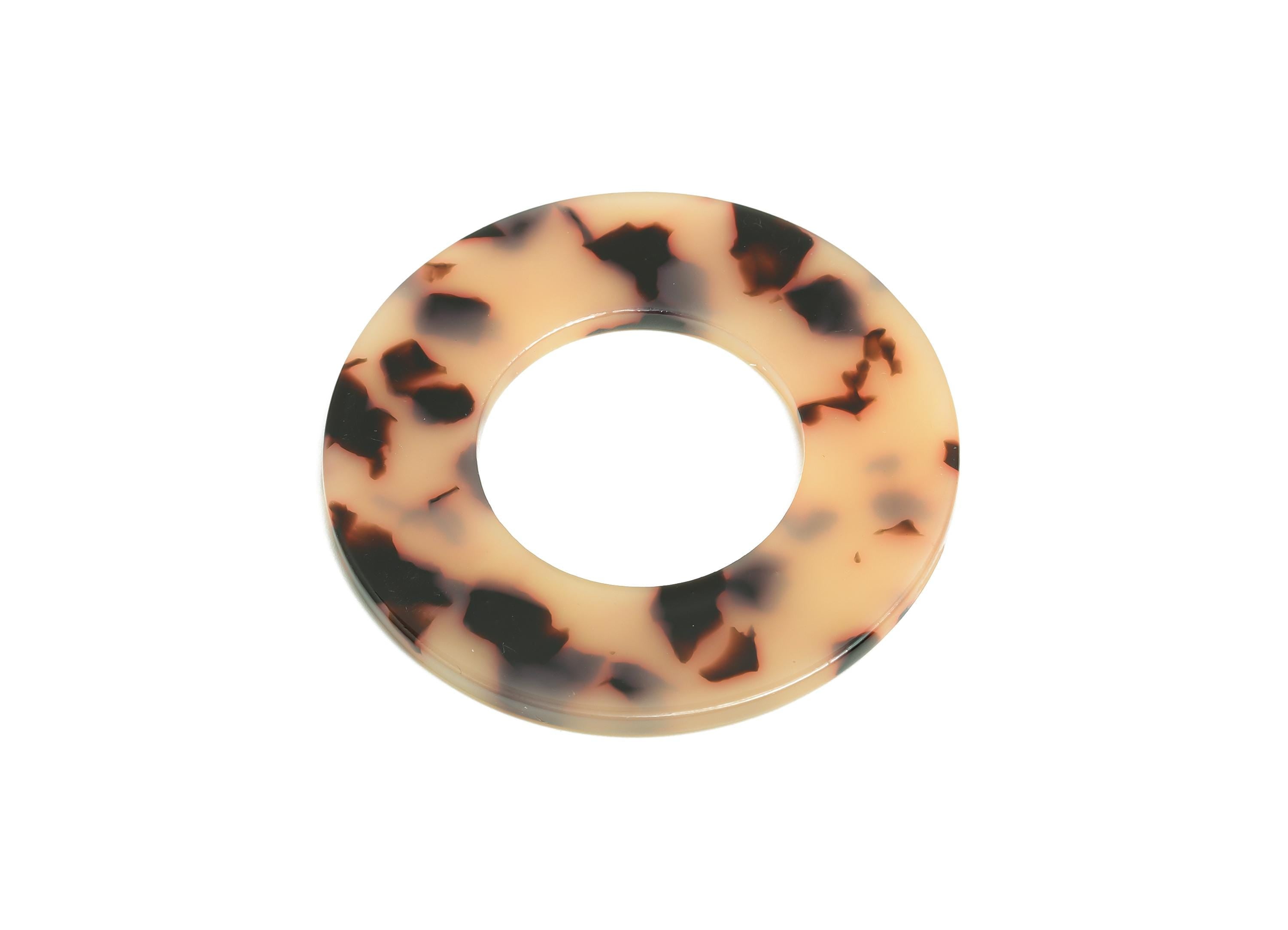 Acetic Acid Tortoise Shell Charm - Washer DIY Charm - Geometric Jewelry - Handmade Accessory - DIY Accessories - 49.65x49x2mm - AC2635-A07 - DOMEDBAZAAR