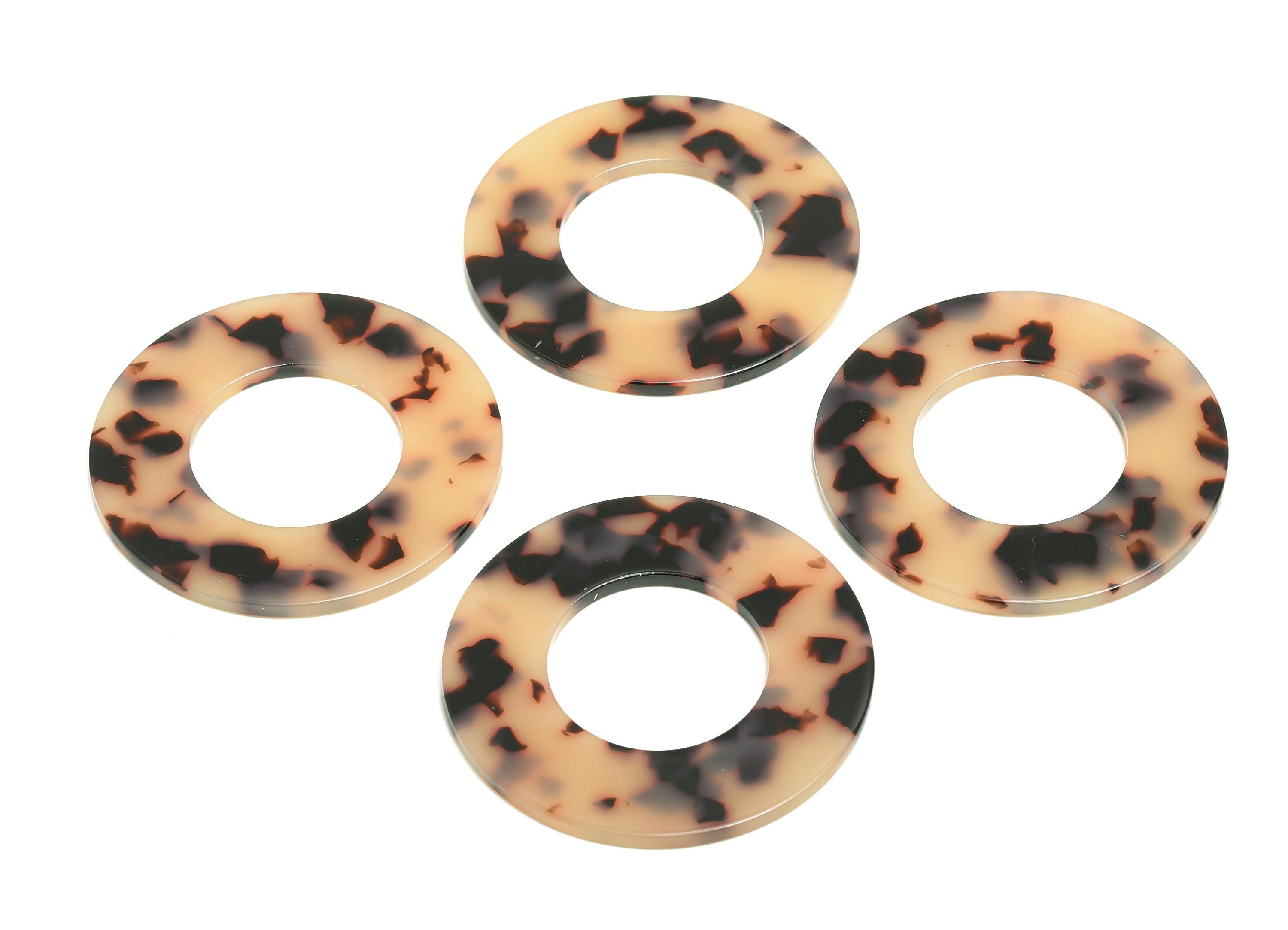 Acetic Acid Tortoise Shell Charm - Washer DIY Charm - Geometric Jewelry - Handmade Accessory - DIY Accessories - 49.65x49x2mm - AC2635-A07 - DOMEDBAZAAR