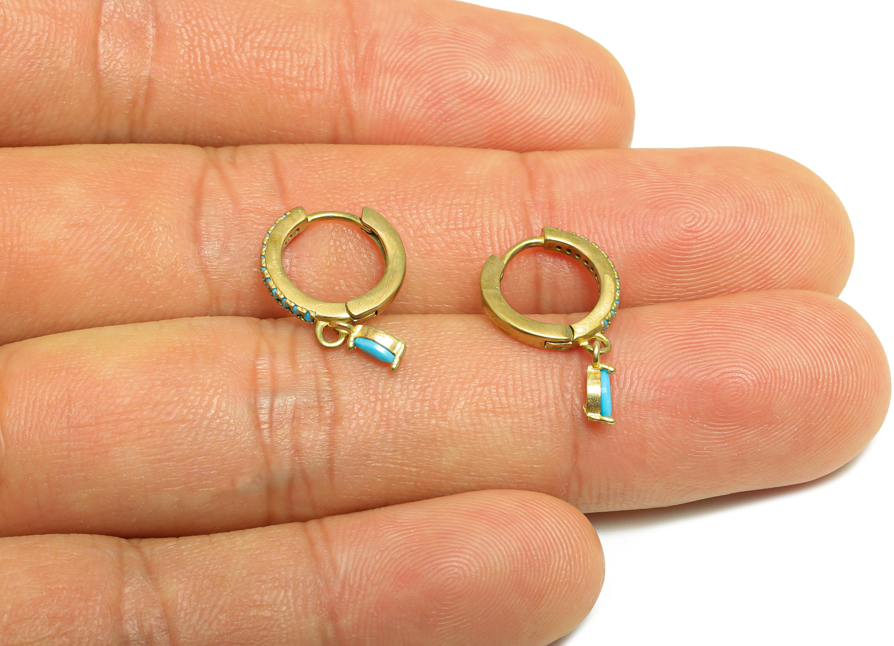 Zircon Huggie Hoop Earring - Raw Brass Marquise Hoop Earring - Dainty Hoop Jewelry - Modern Jewelry - Gift For Her - 19x12x1.84mm - PP10967 - DOMEDBAZAAR