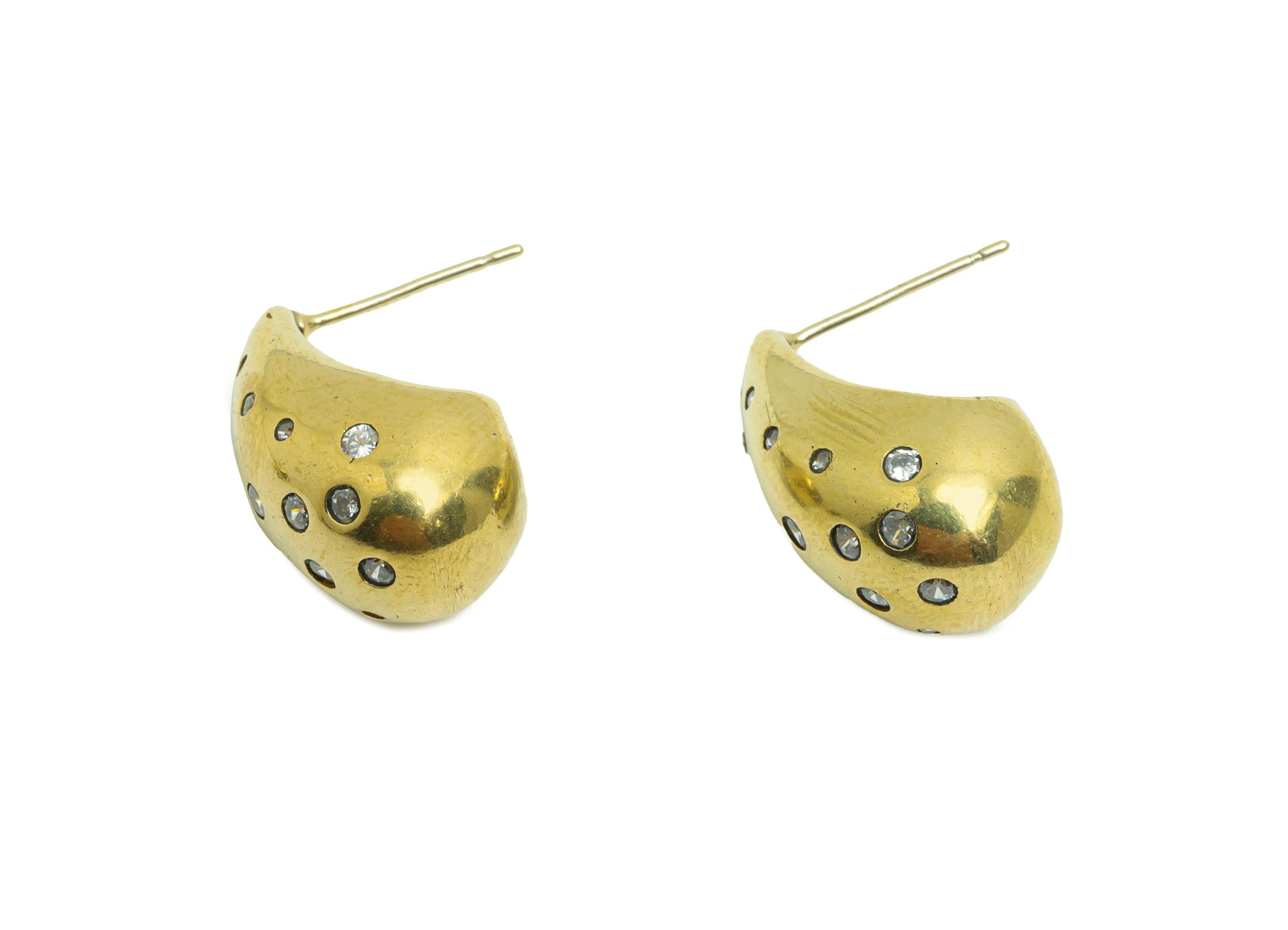 Brass Teardrop Stud Earring - Raw Brass Cubic Zircon Earring Post - Brass  Antique Jewelry - Fashionable Earring Wear - 20x11x11mm - PP10820 - DOMEDBAZAAR