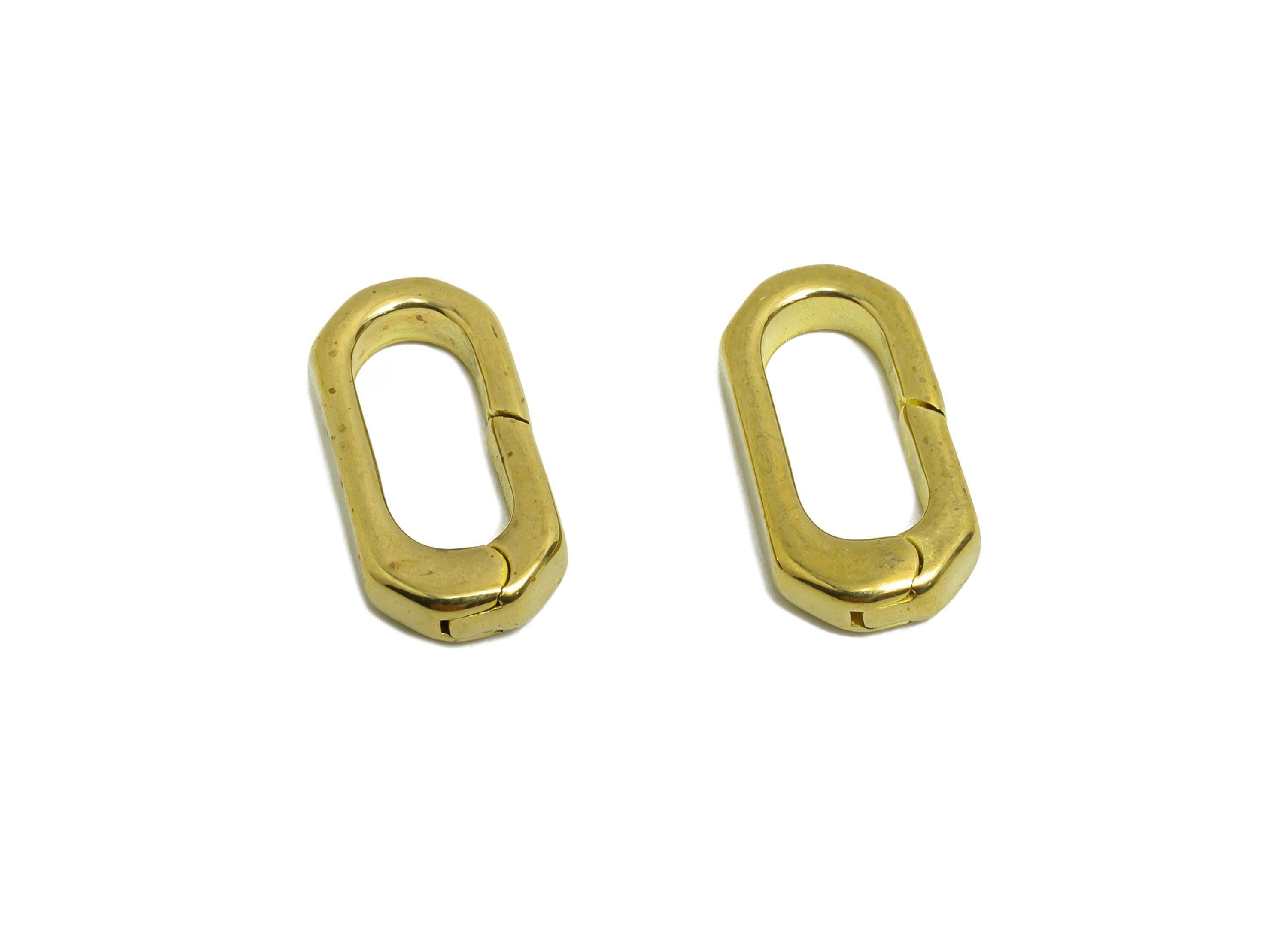 Brass Carabiner Clasp - Raw Brass Connector Clasp - Brass Oval Carabiner Link - Keychain Link Component - DIY Clasp - 16.44x8x2mm - PP10845 - DOMEDBAZAAR