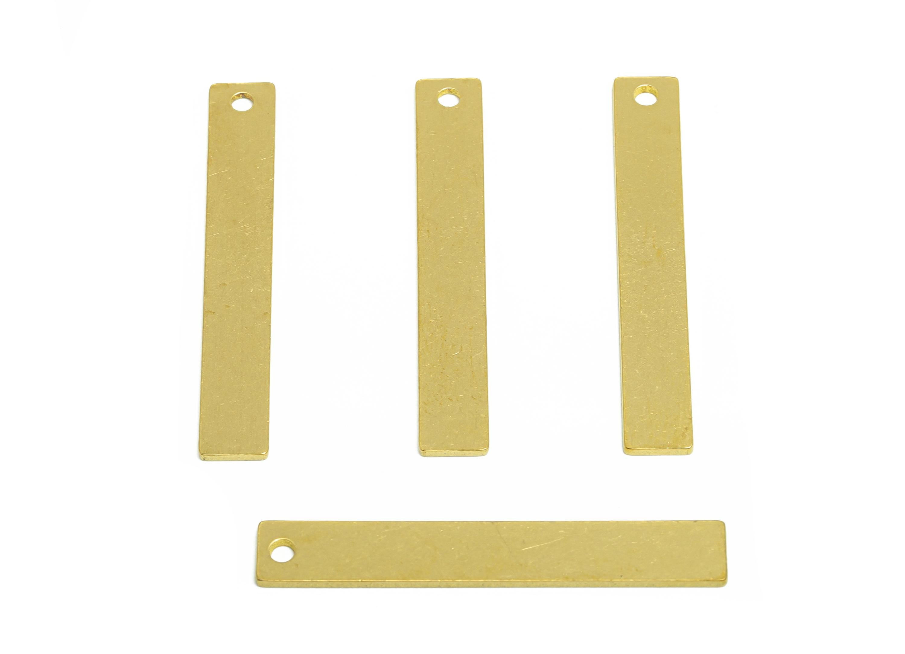 Brass Minimalist Earring Charm  - Raw Brass Blank Rectangle Pendant - Brass Customizable Jewelry - Fashion Jewelry  - 38.2x5x1mm - PP10983 - DOMEDBAZAAR