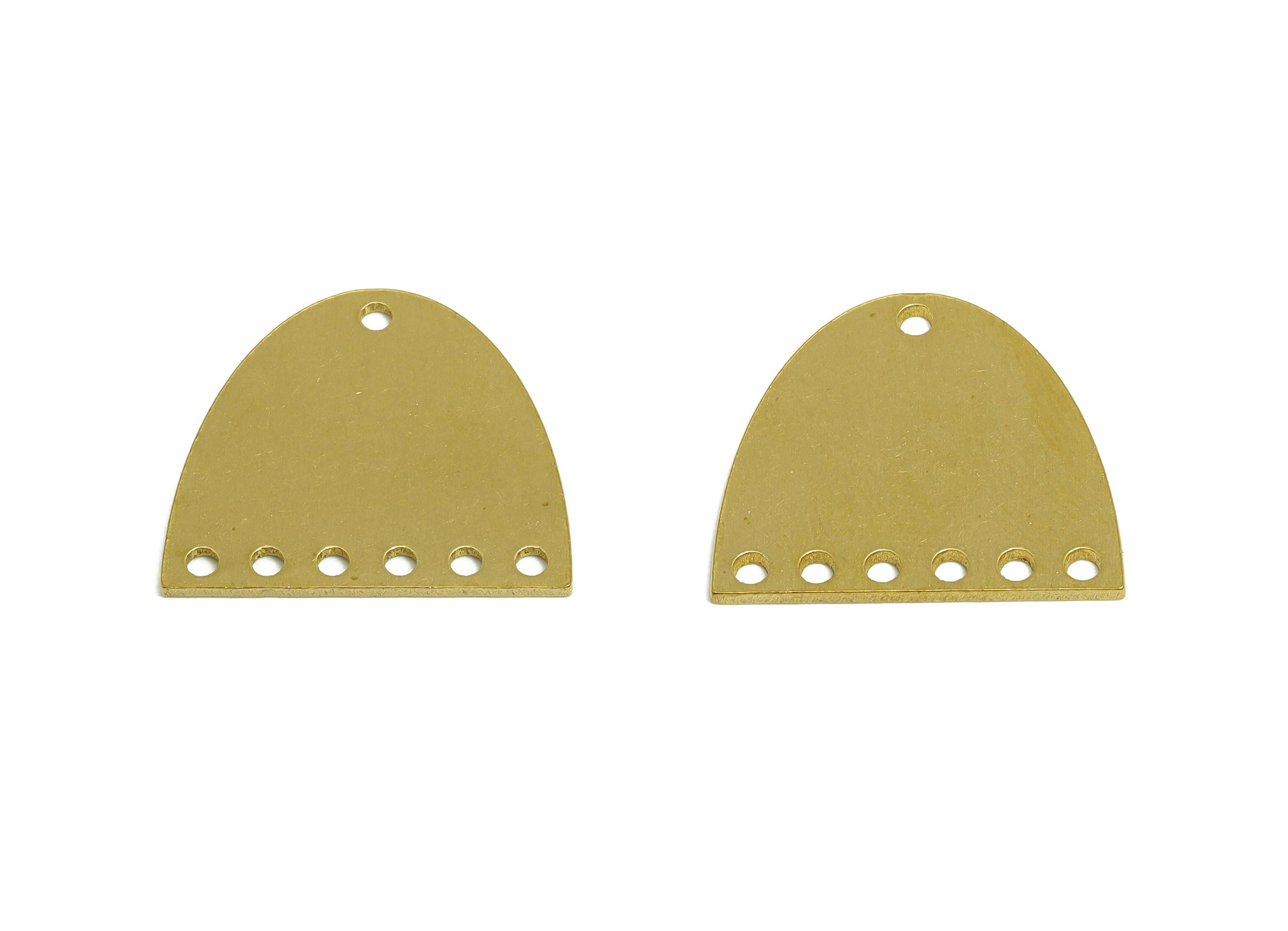 Brass Tassel Charm Connector  - Raw Brass Domed Connector - Customizable Jewelry - Brass Layered Jewelry Connector - 15x20x1mm - PPZ0204-1