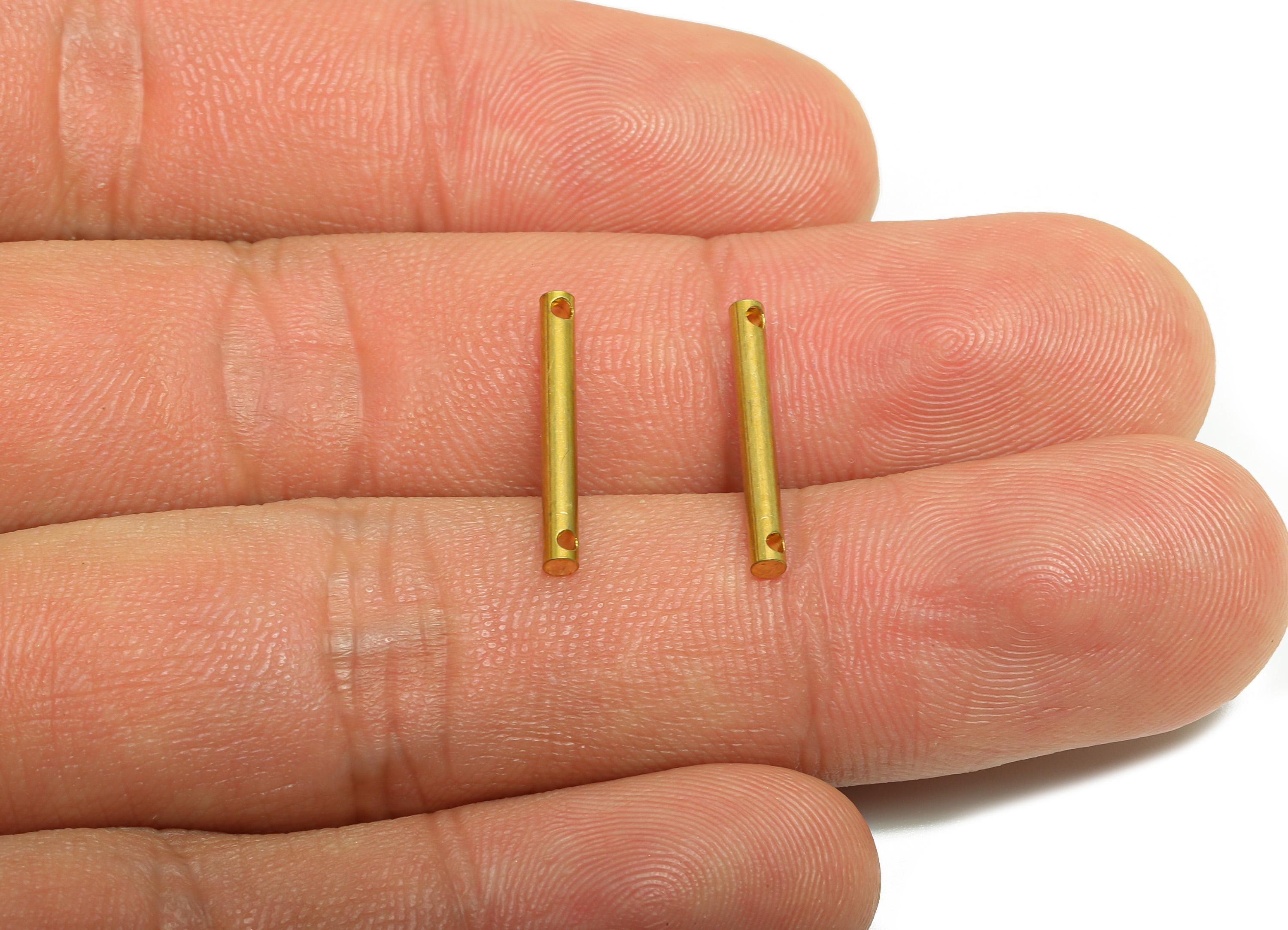2.0*17mm Stick Earring Connector - Brass Minimalist Bar Pendant - Vertical Stick Design - Crafting Connector - Crafting Connector - PP10878 - DOMEDBAZAAR