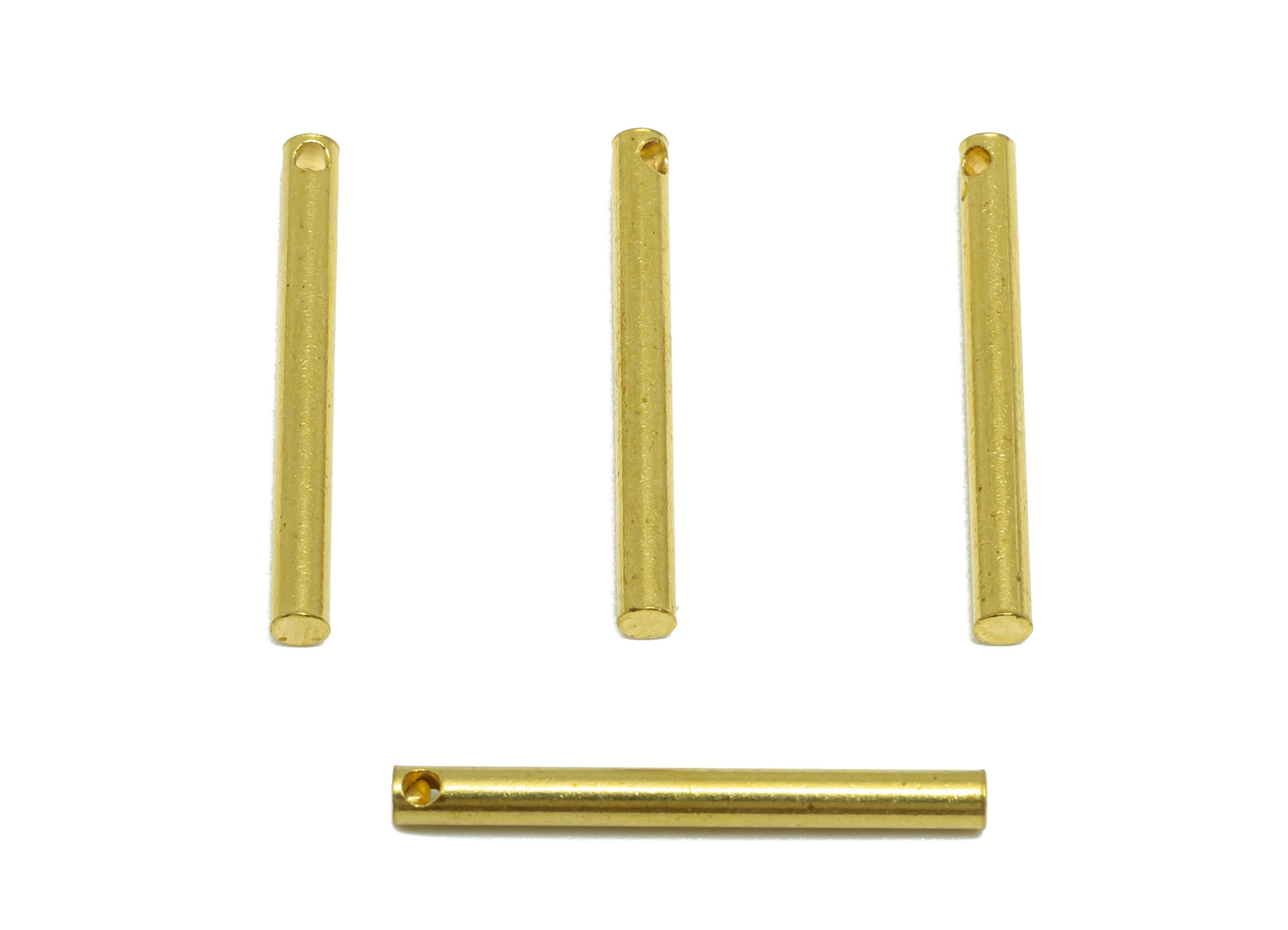 2.0*20mm Stick Earring Charm - Brass Minimalist Bar Pendant - Bar Necklace Charm - Straight Cylinder  End Hole - Crafting Supplies - PP10888 - DOMEDBAZAAR