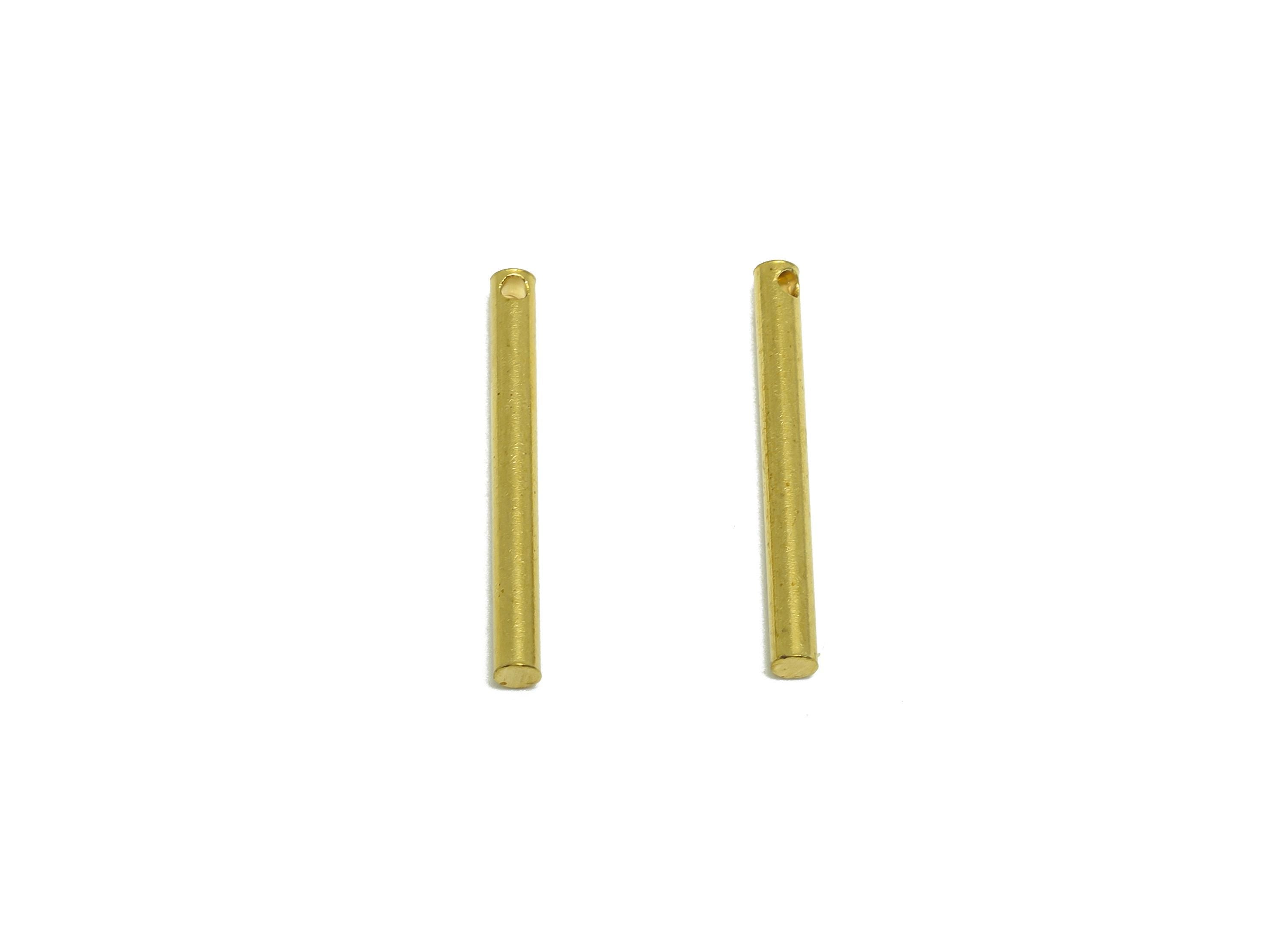 2.0*20mm Stick Earring Charm - Brass Minimalist Bar Pendant - Bar Necklace Charm - Straight Cylinder  End Hole - Crafting Supplies - PP10888 - DOMEDBAZAAR