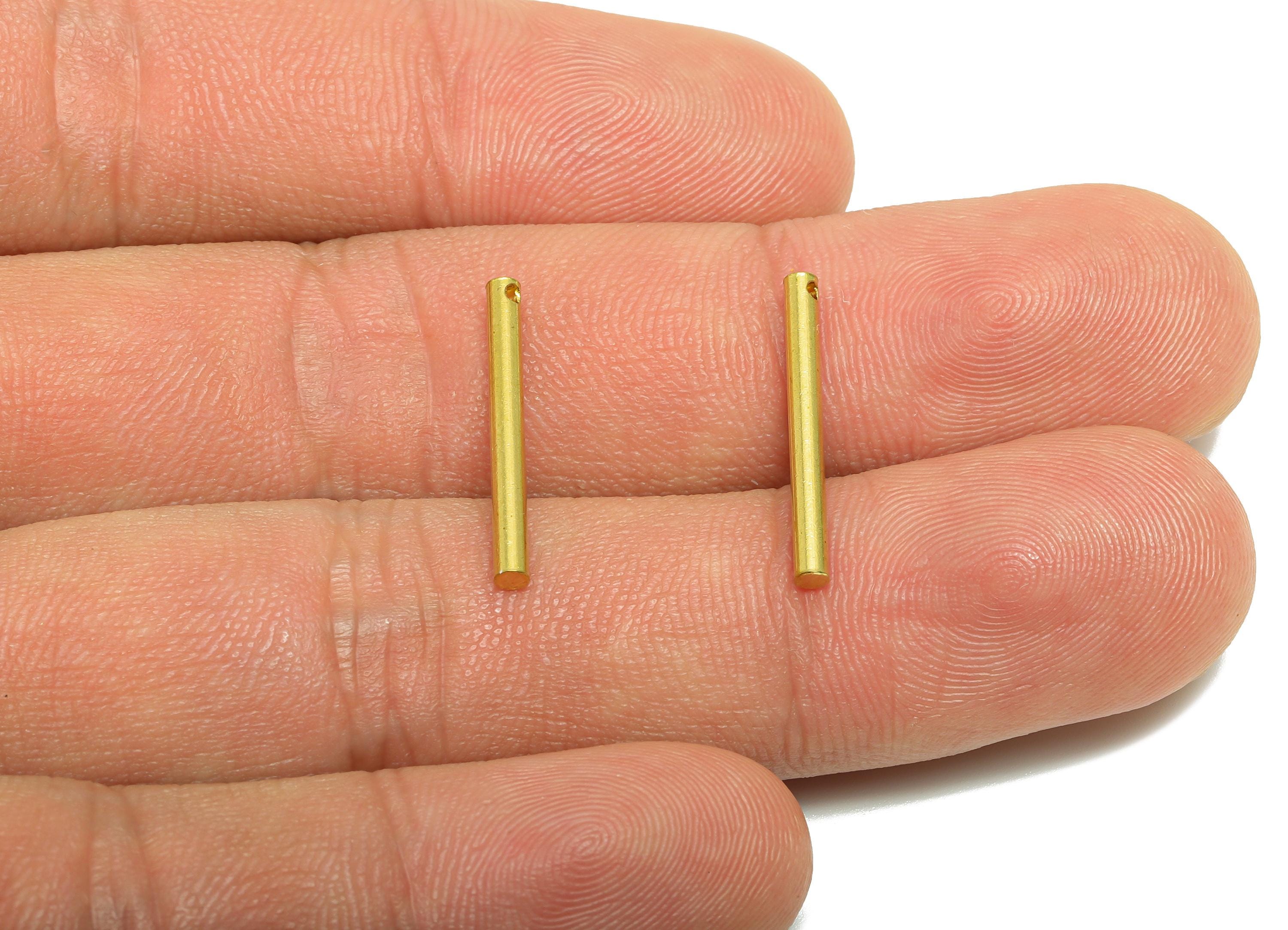 2.0*20mm Stick Earring Charm - Brass Minimalist Bar Pendant - Bar Necklace Charm - Straight Cylinder  End Hole - Crafting Supplies - PP10888 - DOMEDBAZAAR
