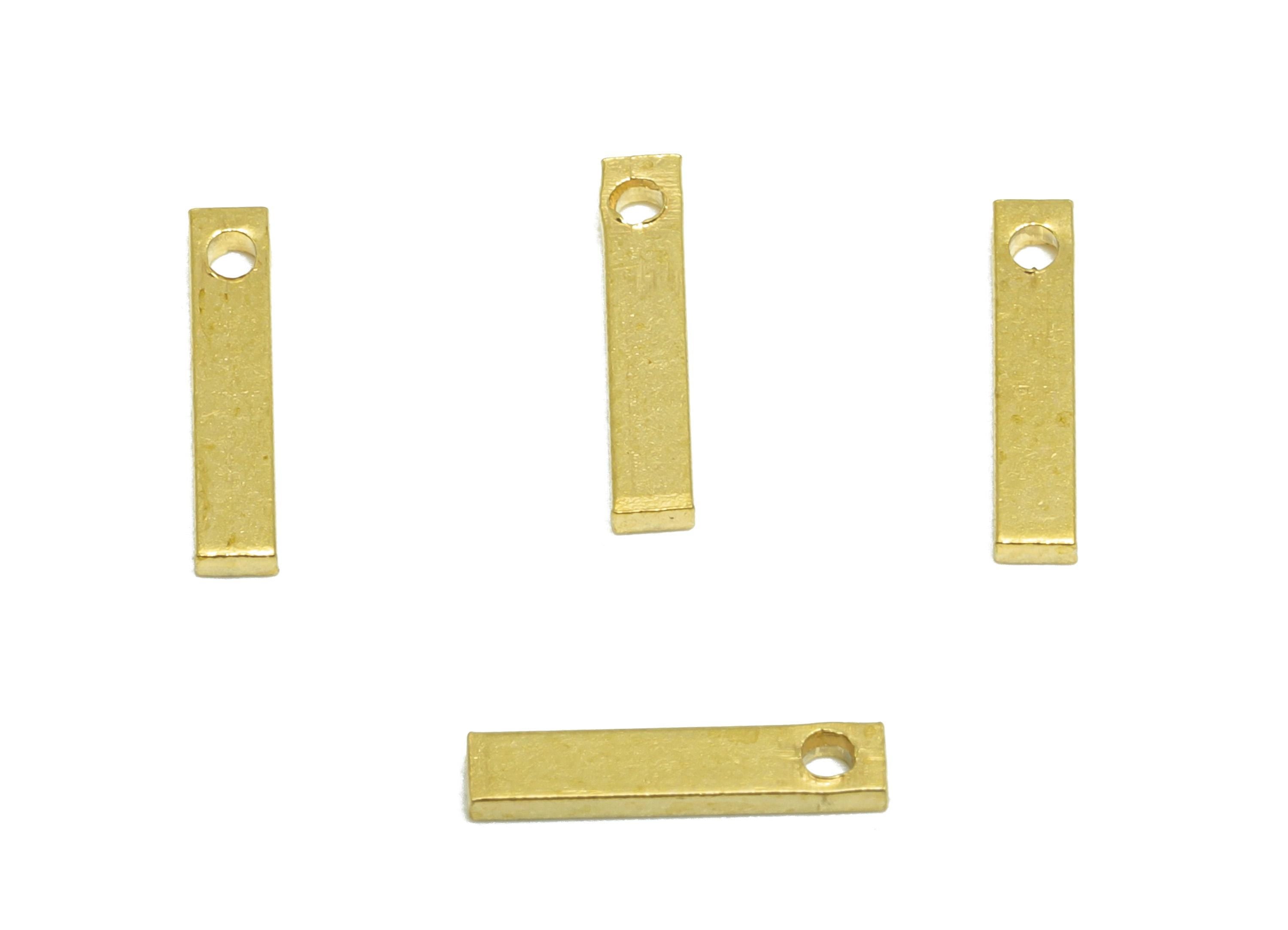 2*1*20mm Rectangle Earring Charm - Raw Brass Minimalist Slim Pendant - Solid Brass Flat Bar With Hole - Crafting Metal Flat Bar - PP10856 - DOMEDBAZAAR