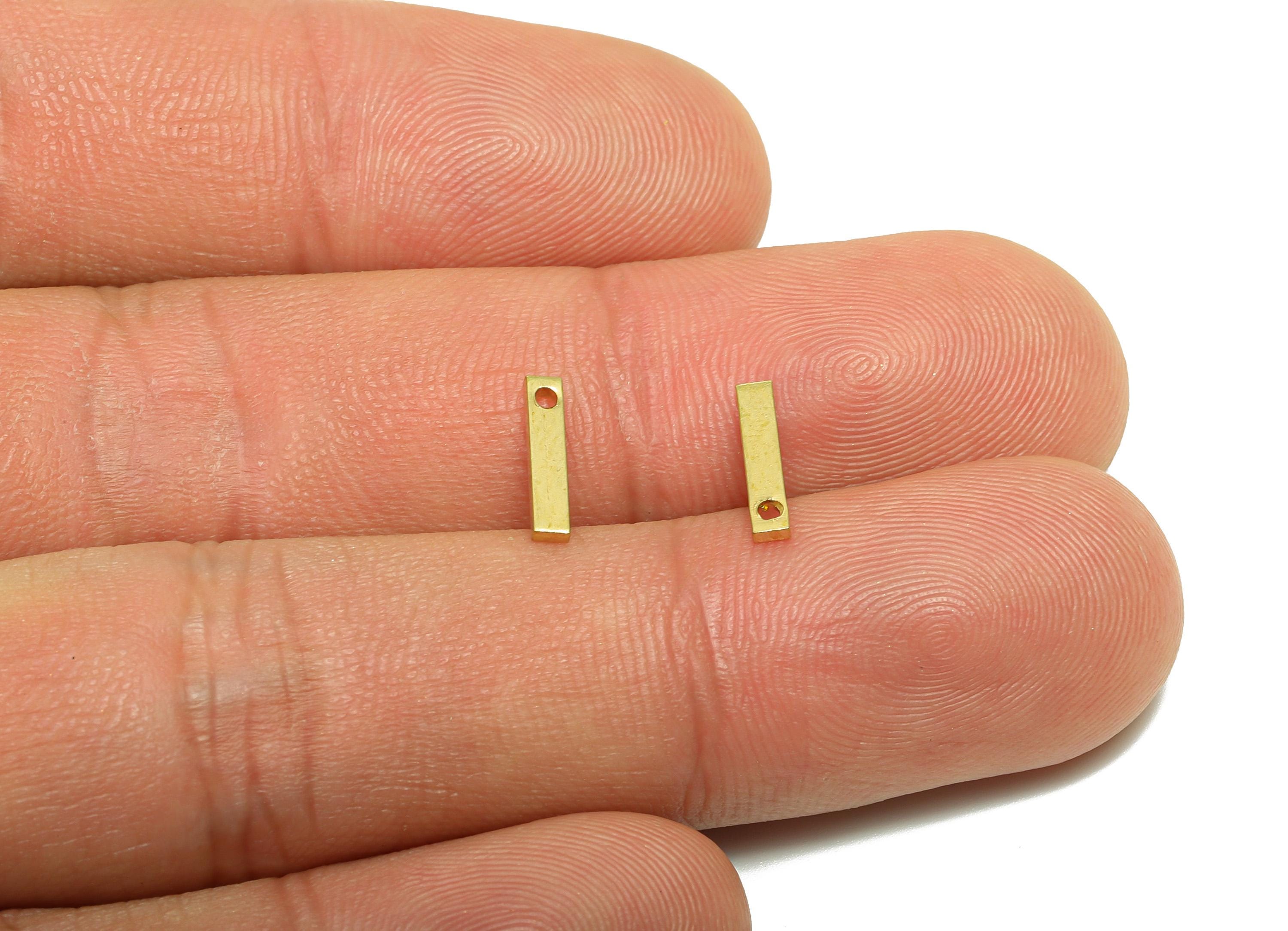 2*1*20mm Rectangle Earring Charm - Raw Brass Minimalist Slim Pendant - Solid Brass Flat Bar With Hole - Crafting Metal Flat Bar - PP10856 - DOMEDBAZAAR
