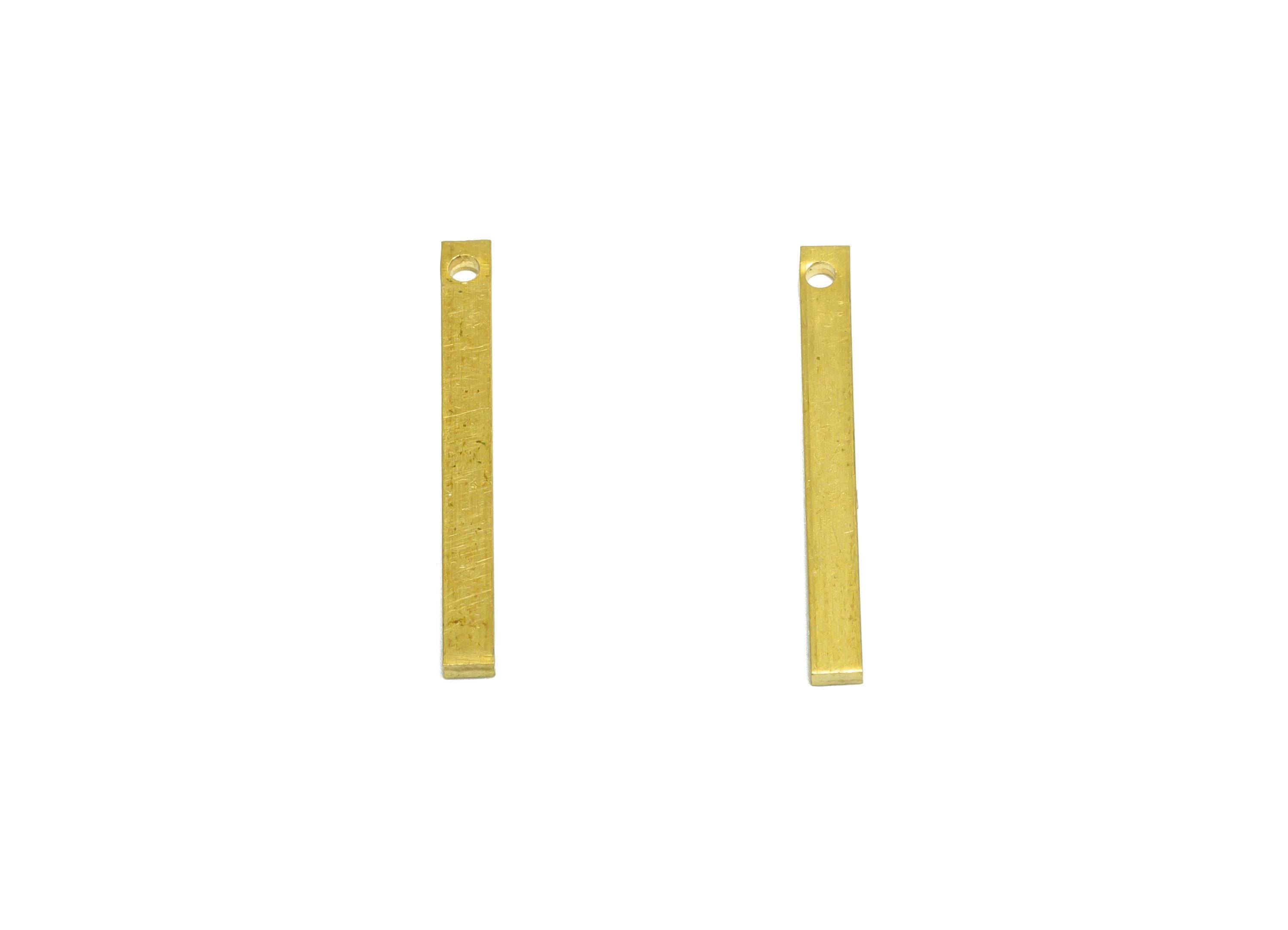 2*1*20mm Rectangle Earring Charm - Raw Brass Minimalist  Pendant - Crafting Metal - Flat Brass Metal Piece - Solid Brass Flat Bar - PP10858 - DOMEDBAZAAR