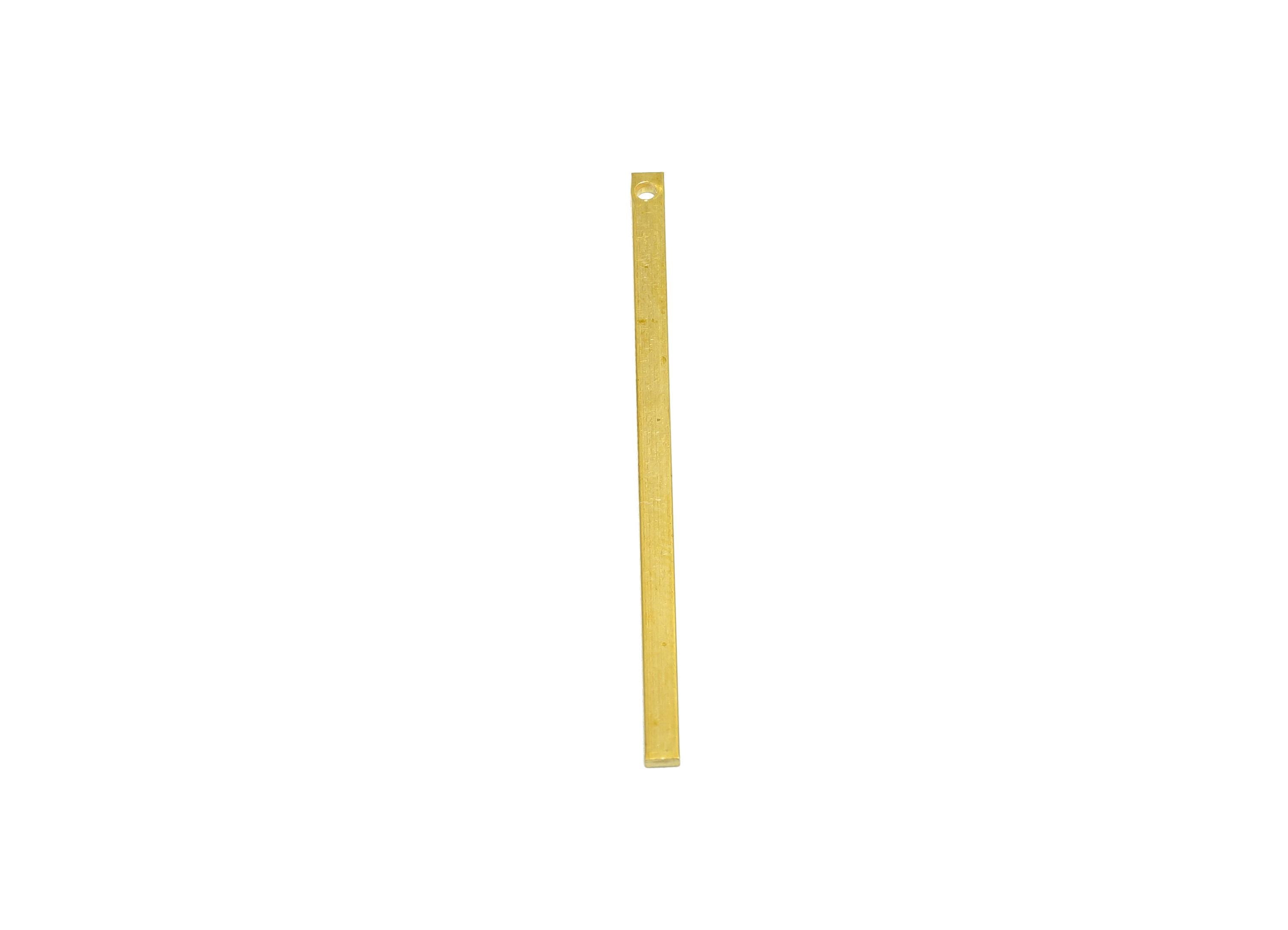 2*1*40mm Rectangle Earring Charm - Raw Brass Rectangular Pendant - Crafting Supplies - Solid Brass Flat Bar - Jewelry Making Bar -  PP10860 - DOMEDBAZAAR