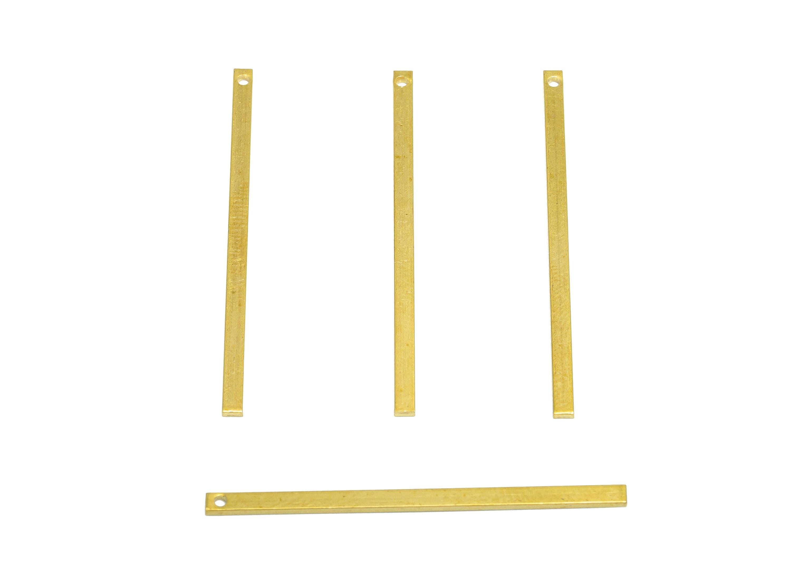 2*1*40mm Rectangle Earring Charm - Raw Brass Rectangular Pendant - Crafting Supplies - Solid Brass Flat Bar - Jewelry Making Bar -  PP10860 - DOMEDBAZAAR