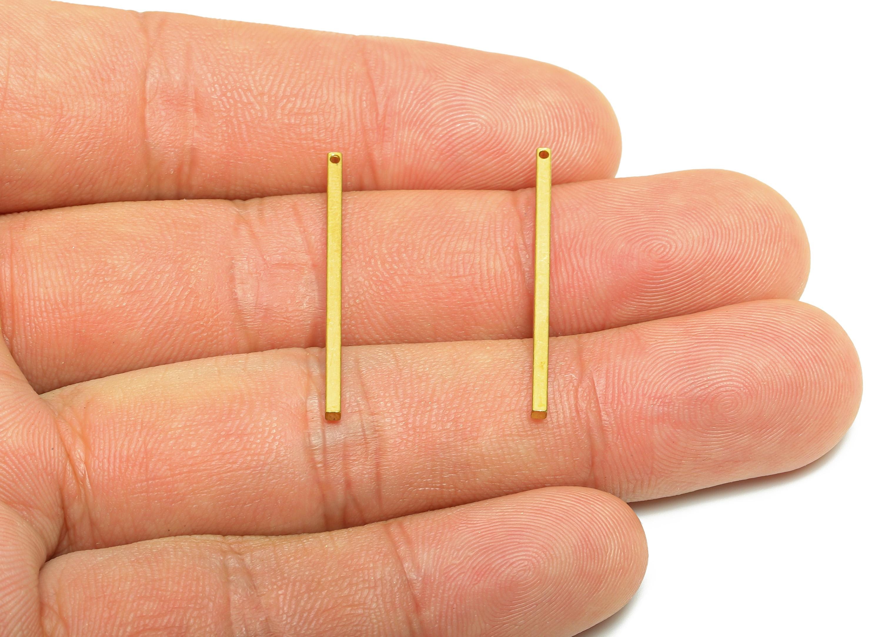 1.5*30mm Rectangle Earring Charm - Brass Minimalist Slim Bar Pendant - Brass Flat Bar - Solid Brass Bar - Jewelry Crafting Supplies -PP10868 - DOMEDBAZAAR