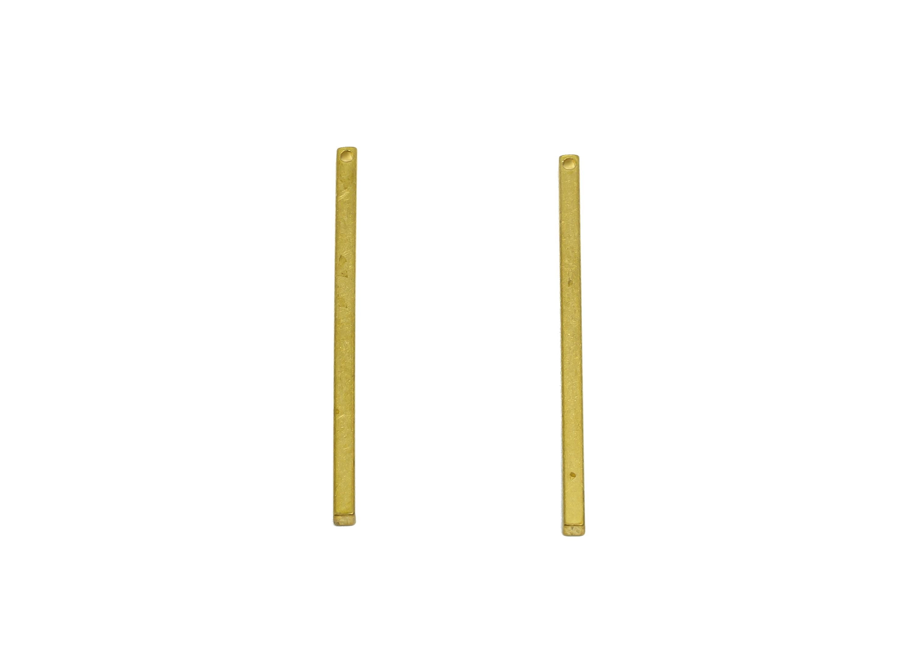 1.5*30mm Rectangle Earring Charm - Brass Minimalist Slim Bar Pendant - Brass Flat Bar - Solid Brass Bar - Jewelry Crafting Supplies -PP10868 - DOMEDBAZAAR