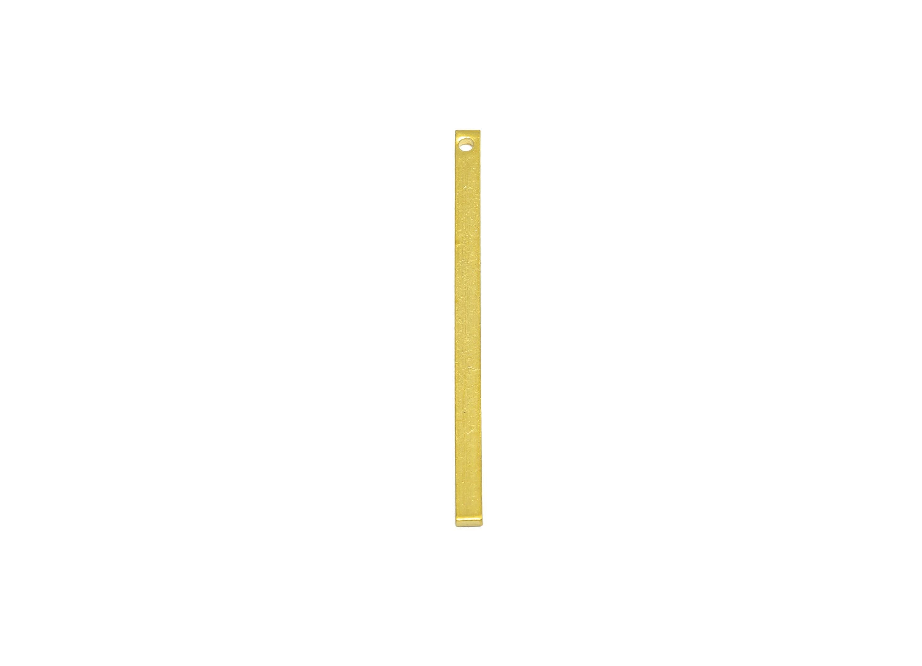 2*1*35mm Rectangle Earring Charm - Brass Minimalist Bar Pendant - Solid Brass Flat Bar - Crafting Metal - Flat Brass Metal Piece - PP10863 - DOMEDBAZAAR