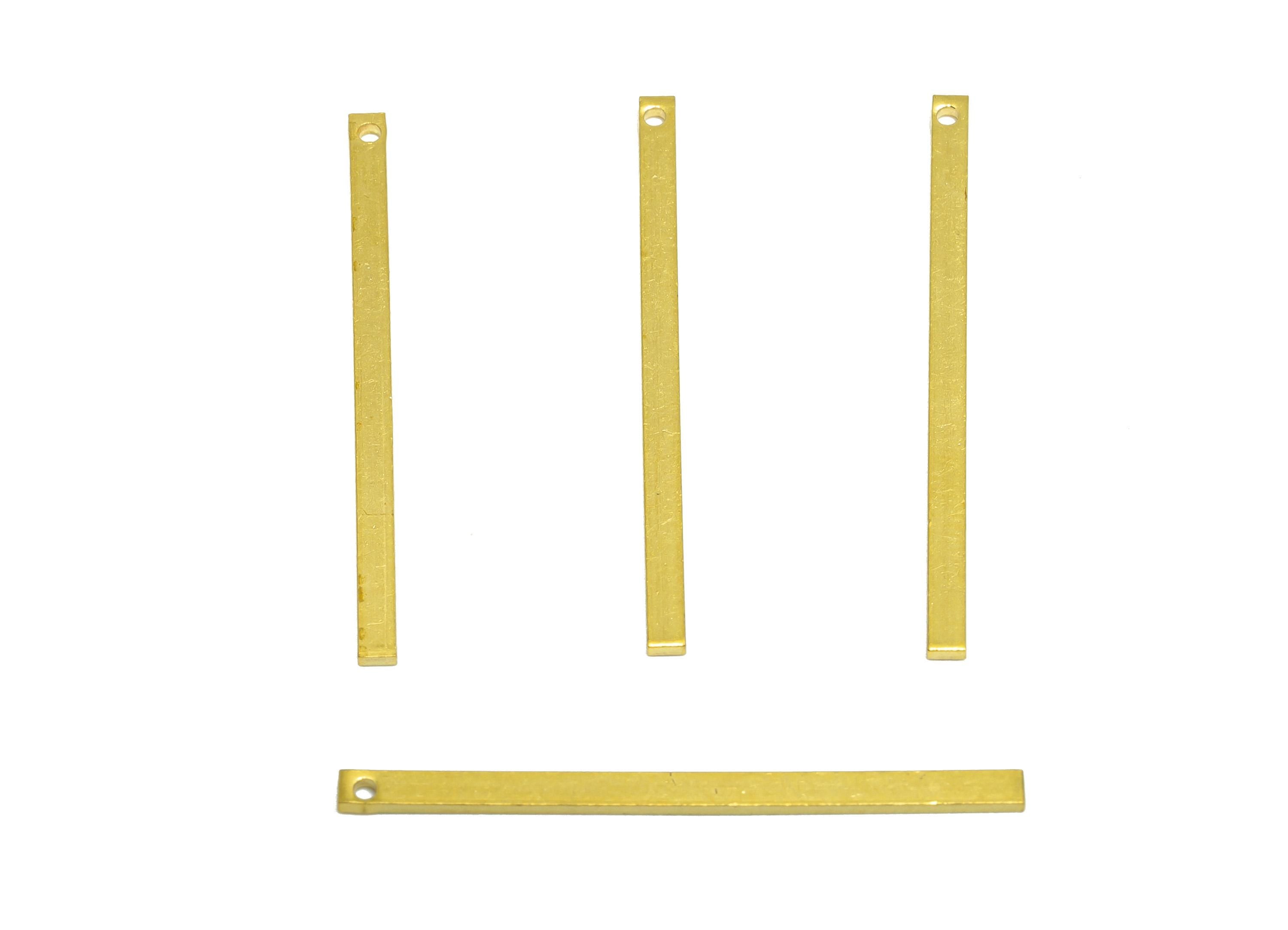 2*1*35mm Rectangle Earring Charm - Brass Minimalist Bar Pendant - Solid Brass Flat Bar - Crafting Metal - Flat Brass Metal Piece - PP10863 - DOMEDBAZAAR