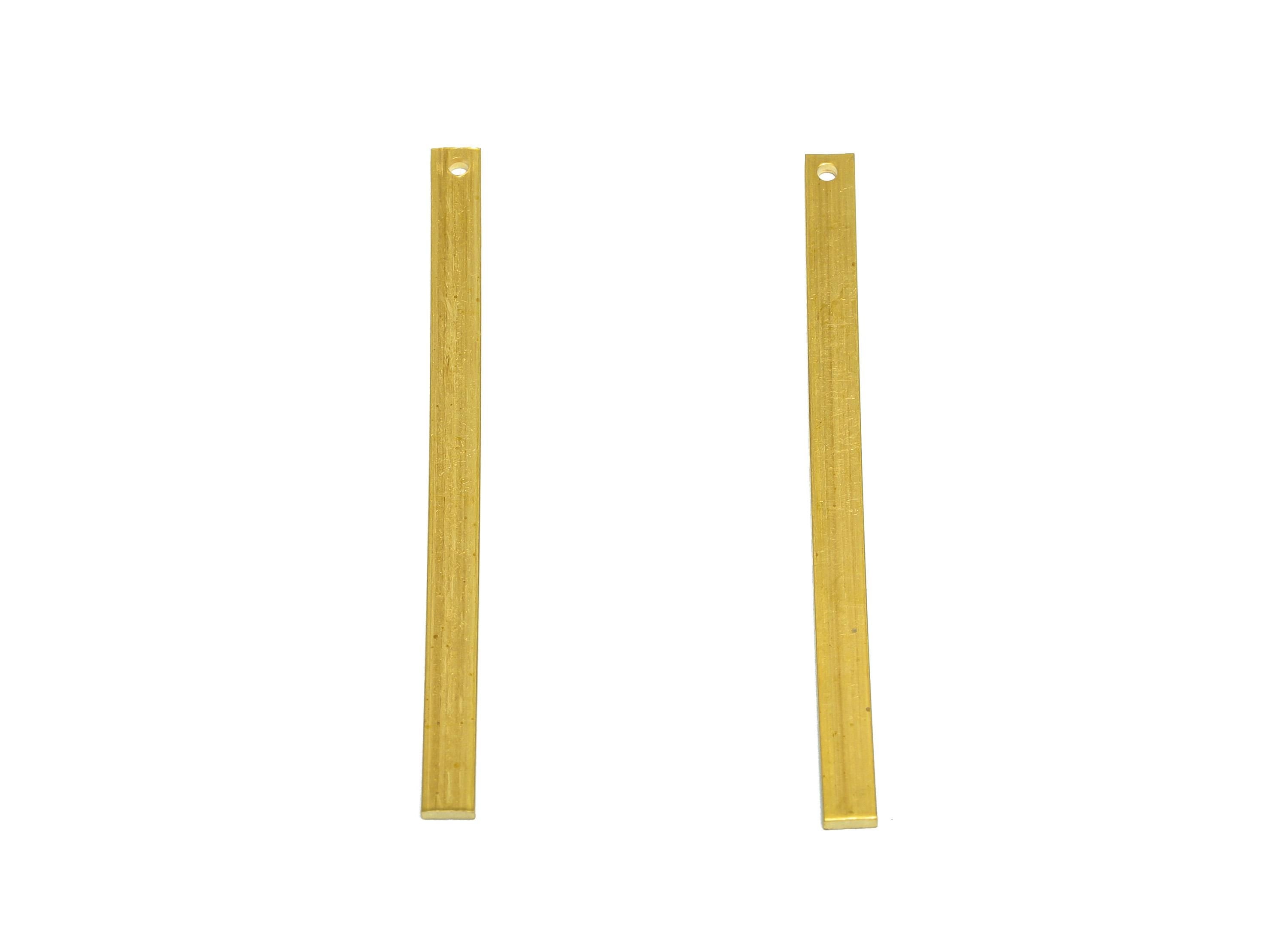 3*1*45mm Rectangle Earring Charm - Raw Brass Minimalist Bar Pendant - Crafting Metal Solid Brass Flat Bar - Jewelry Making Flat Bar -PP10865 - DOMEDBAZAAR