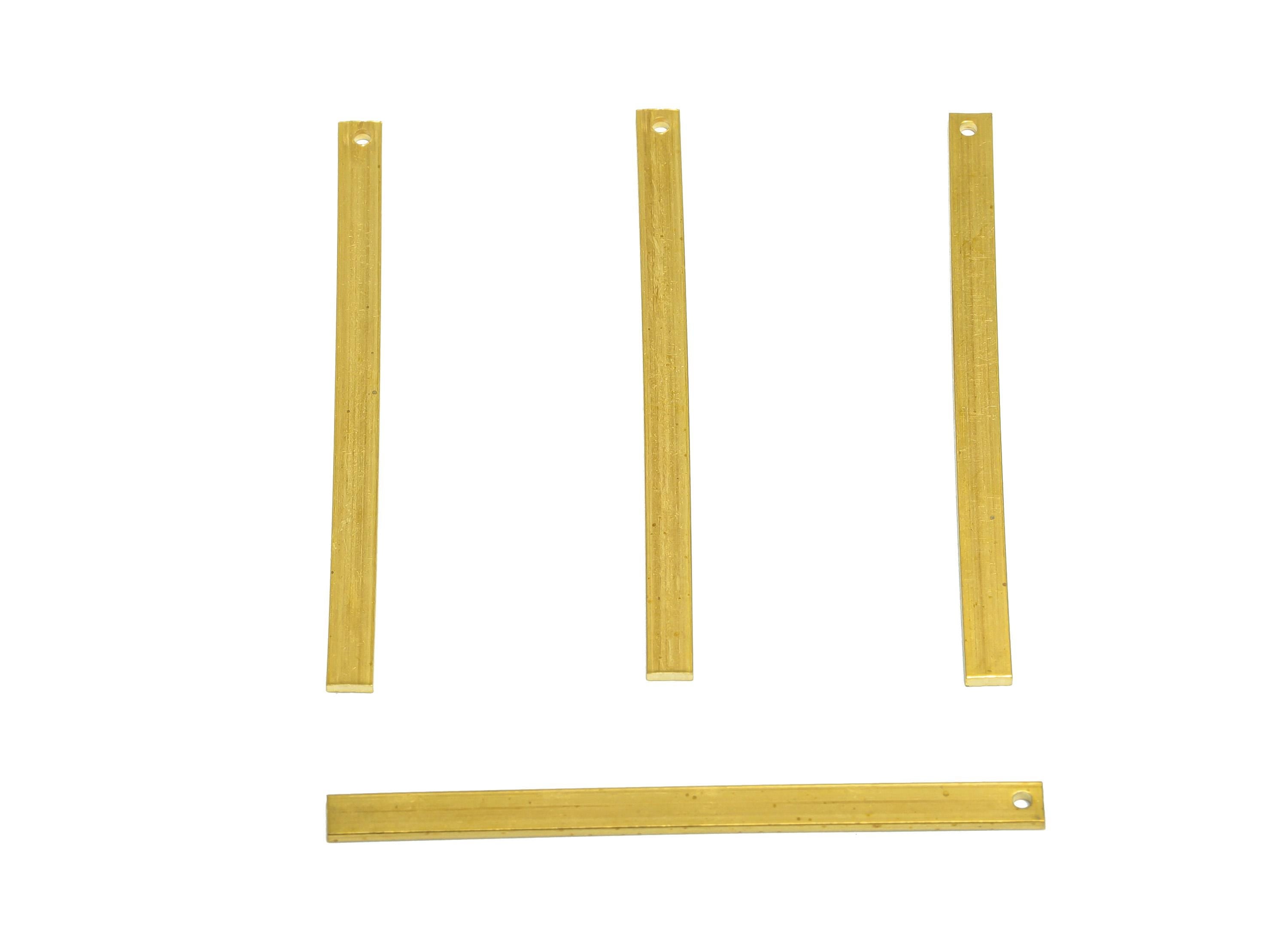 3*1*45mm Rectangle Earring Charm - Raw Brass Minimalist Bar Pendant - Crafting Metal Solid Brass Flat Bar - Jewelry Making Flat Bar -PP10865 - DOMEDBAZAAR