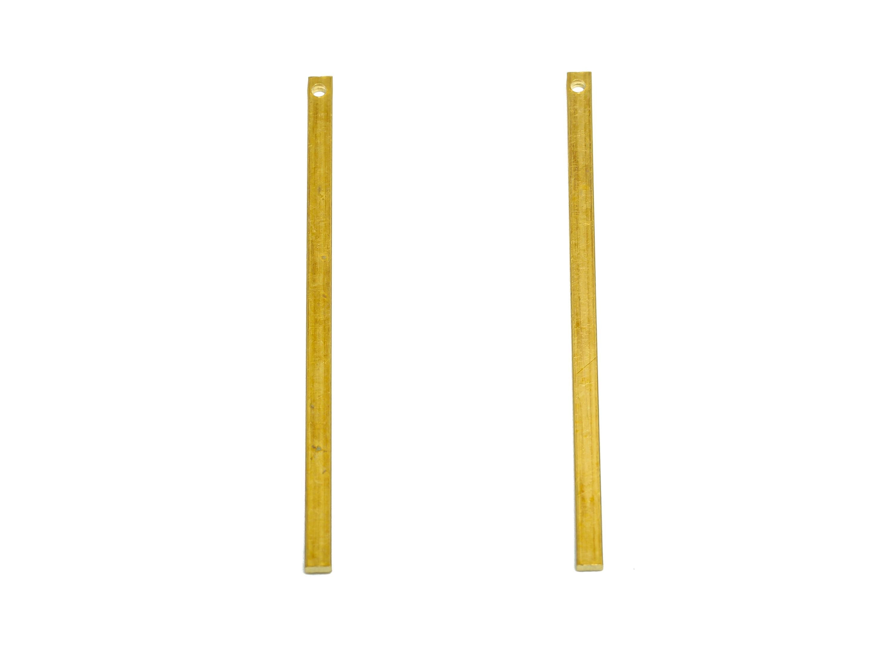 Brass Stick Earring Charm - Raw Brass Bar Earring Charm - Solid Brass Bar - Crafting Supplies - Crafting Metal Bar - 45x2x1mm - PP10861 - DOMEDBAZAAR