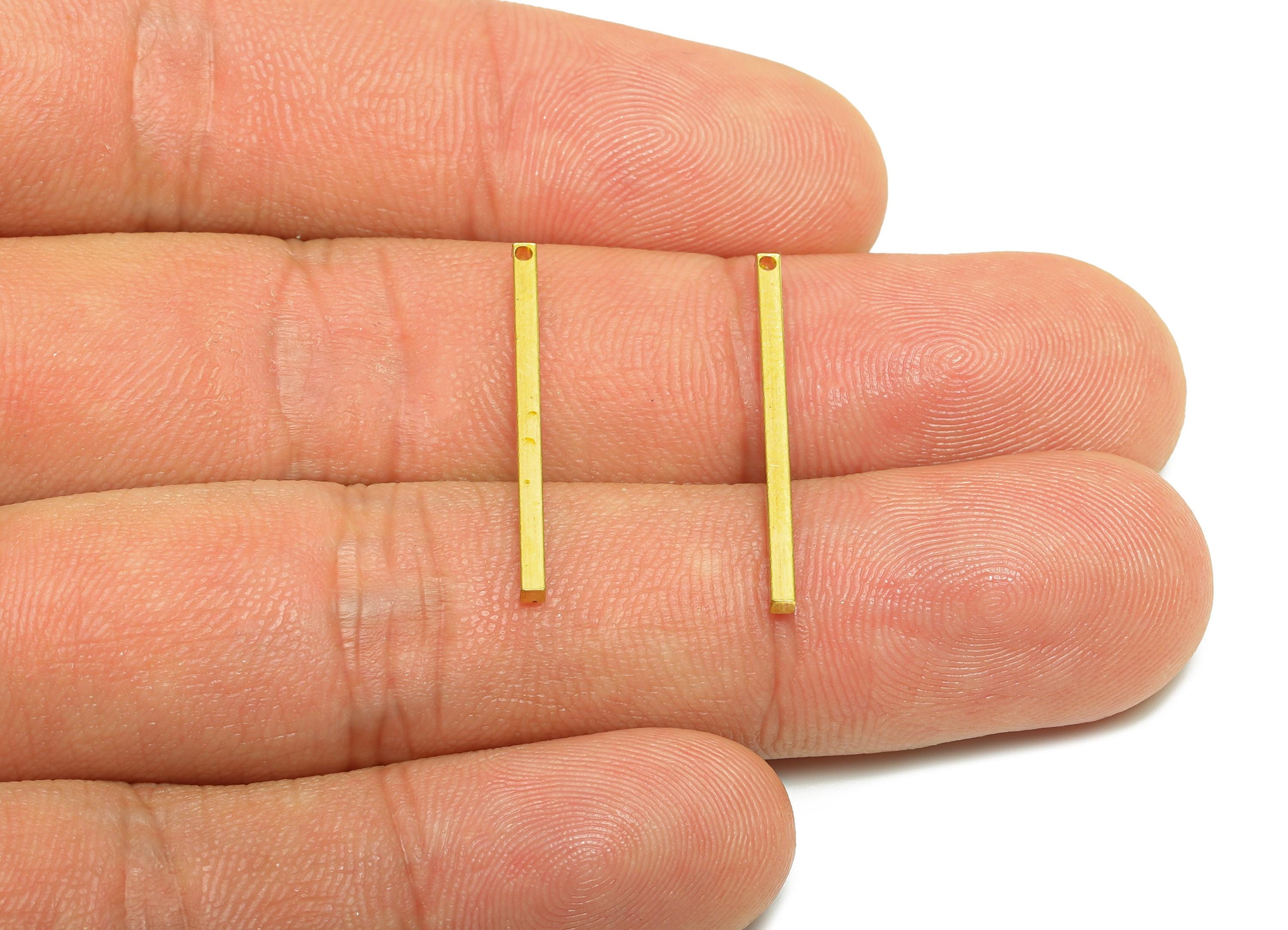 Brass Stick Earring Charm - Raw Brass Bar Earring Charm - Solid Brass Bar - Flat Metal Component - Crafting Metal Bar - 25x1x1.5mm - PP10867 - DOMEDBAZAAR