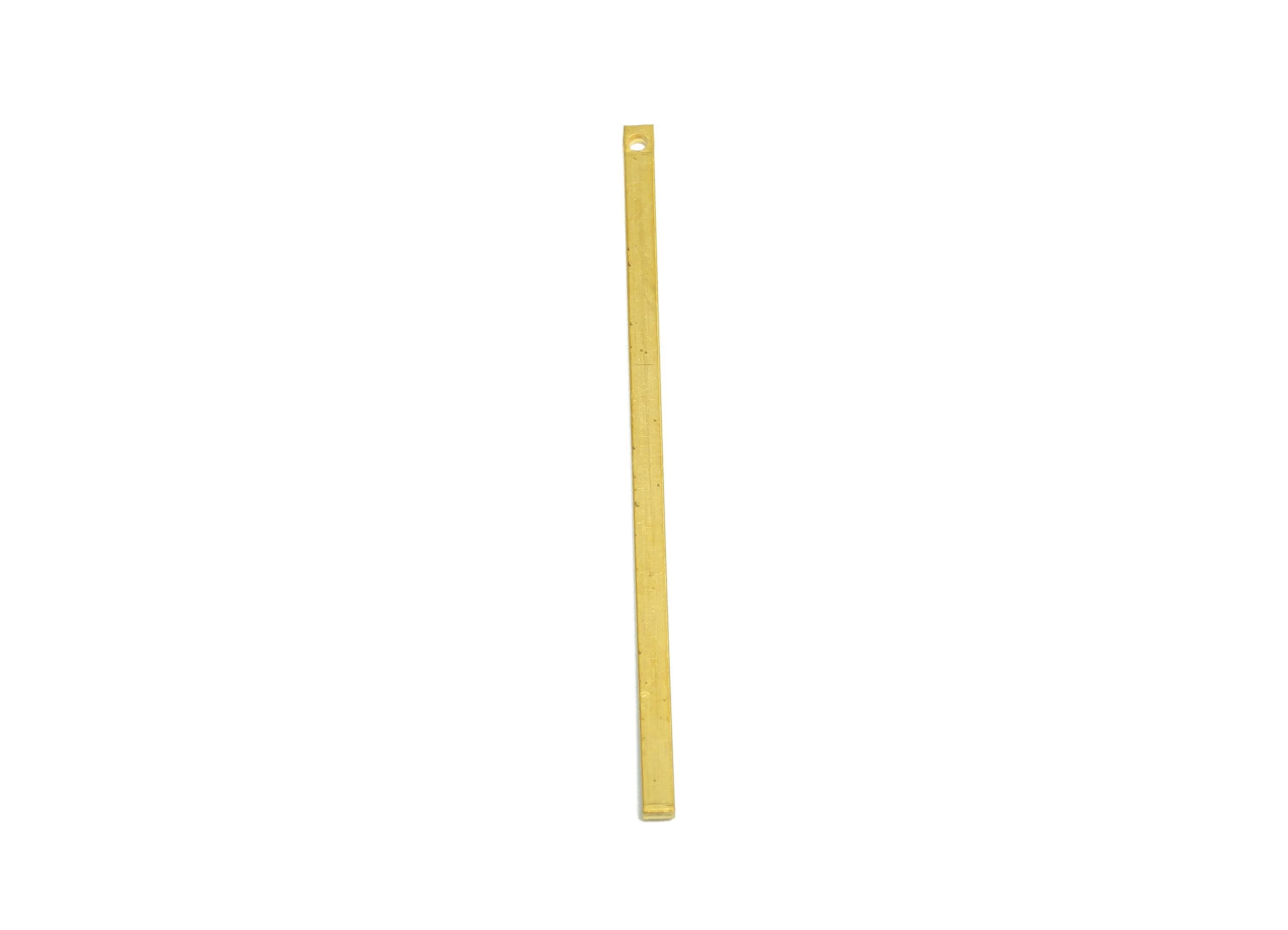 Brass Stick Earring Charm - Raw Brass Bar Earring Charm - Solid Brass Bar - Flat Metal Component - Precision Metal Piece - 50x2x1mm -PP10862 - DOMEDBAZAAR