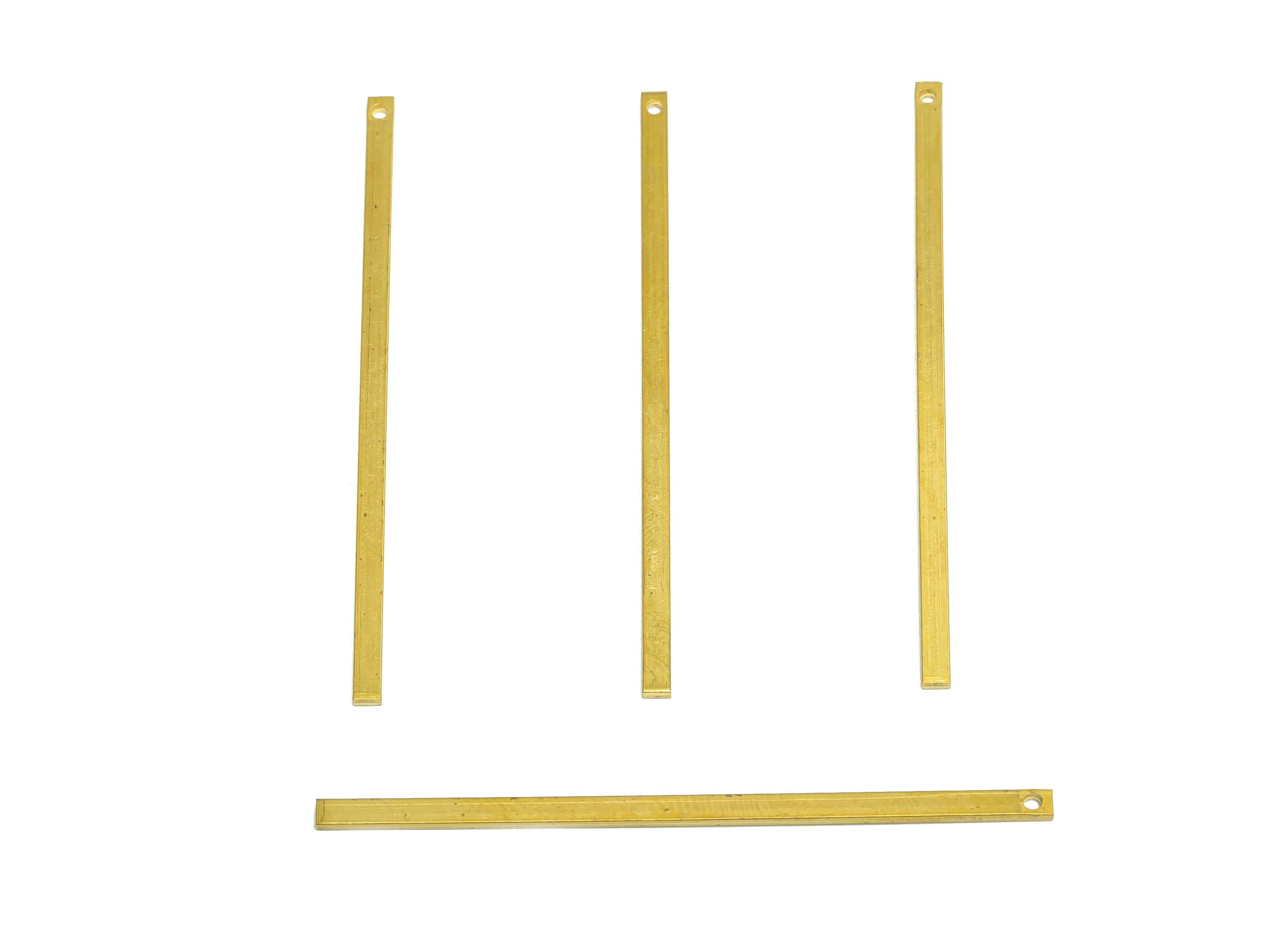 Brass Stick Earring Charm - Raw Brass Bar Earring Charm - Solid Brass Bar - Flat Metal Component - Precision Metal Piece - 50x2x1mm -PP10862 - DOMEDBAZAAR