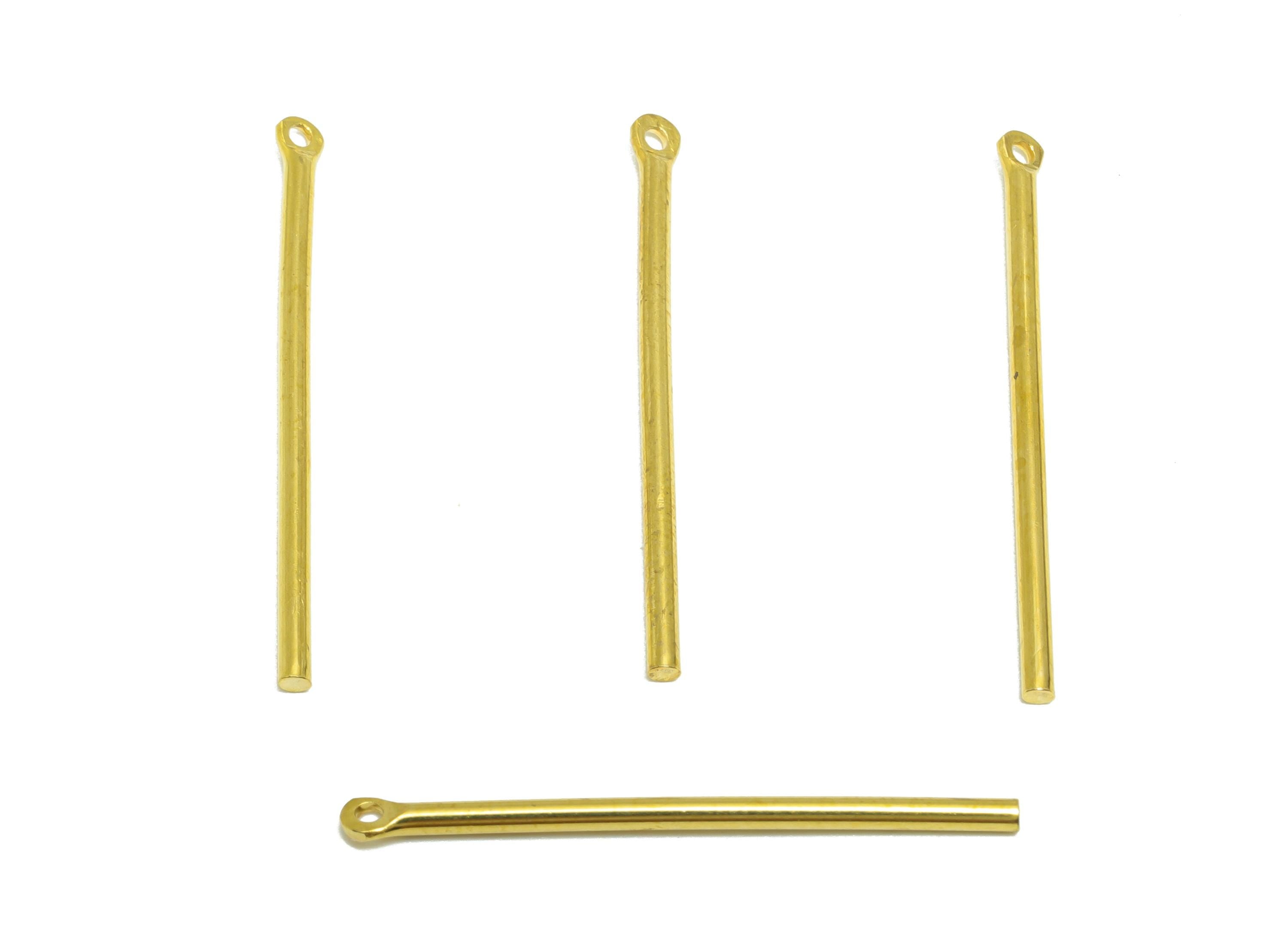 1.5*30mm Stick Earring Charm - Raw Brass Metal Rod with Loop End - Solid Brass Eye Pin - Eye Pin for Jewelry and Crafting - PP10914 - DOMEDBAZAAR