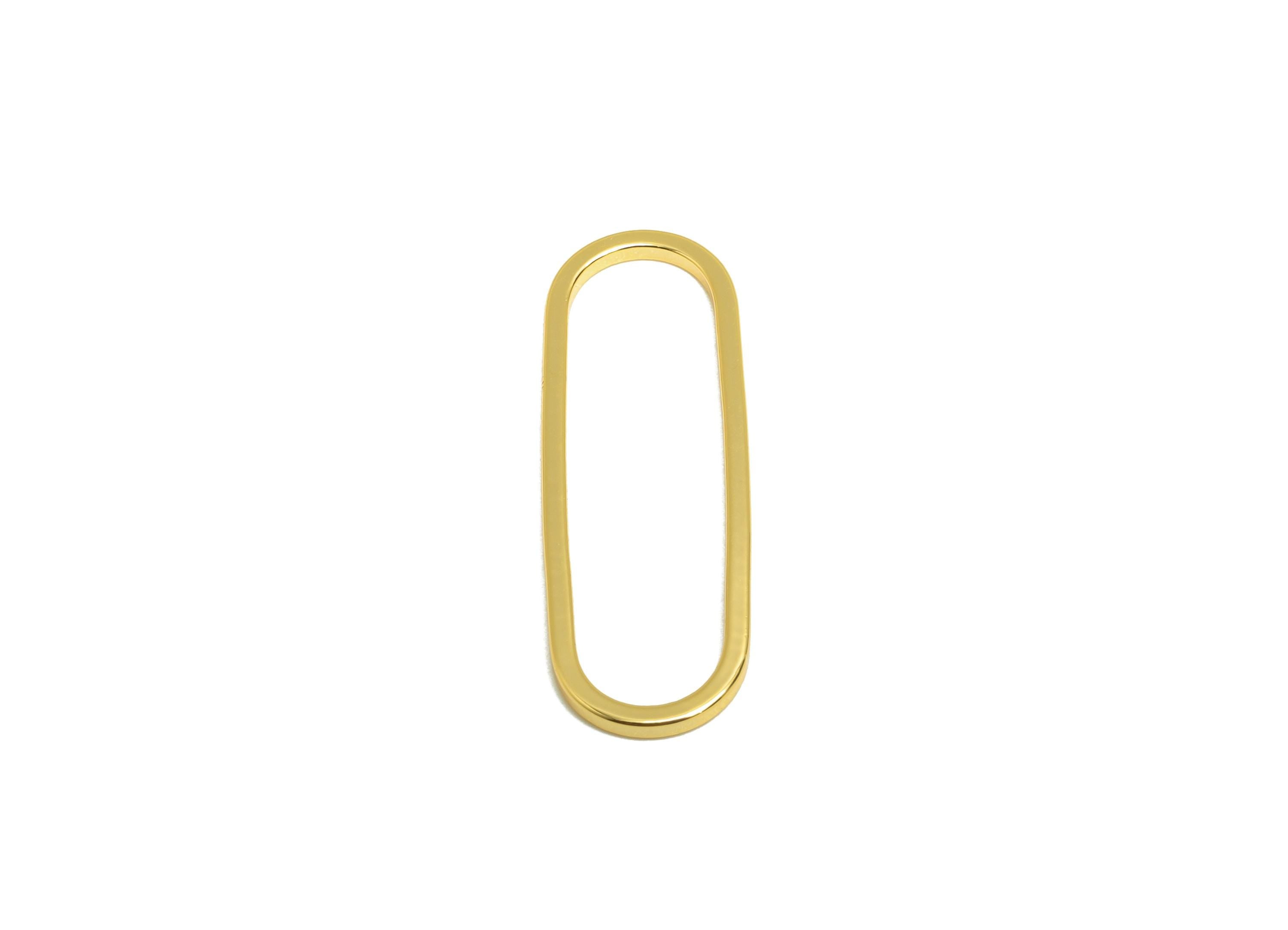 8*25mm Gold Oval Connector - Geometric Link - Brass Geometry Minimalist Charm - Jewelry Making - 18K Real Gold Plated - RGP9281-8x25 - DOMEDBAZAAR
