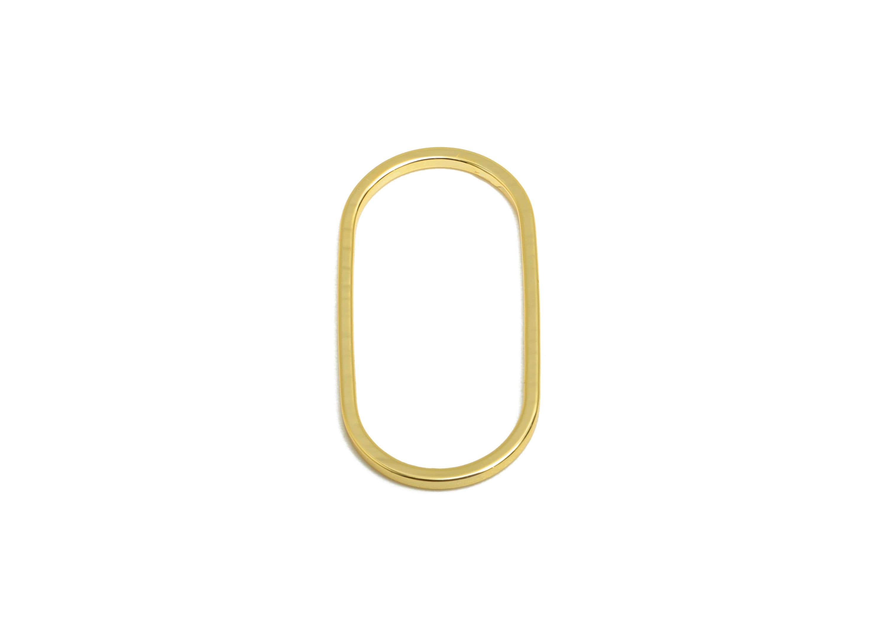 11*22mm Gold Oval Connector - Geometric Link - Brass Geometry Minimalist Charm - Jewelry Making - 18K Real Gold Plated - RGP9281-11*22 - DOMEDBAZAAR